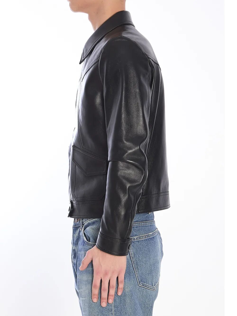 Celine Men Loose Fit Leather Jacket CELINE