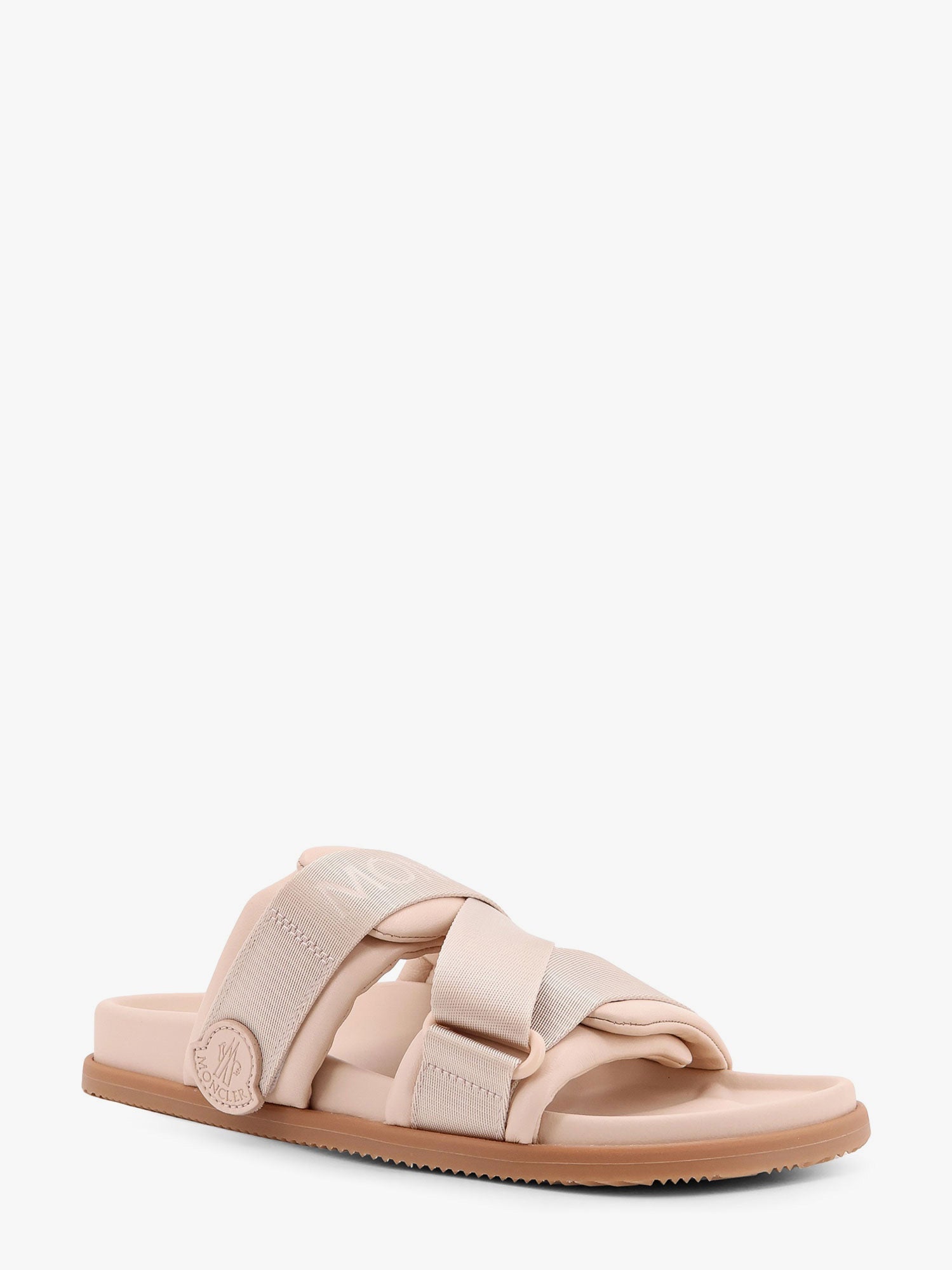 Moncler Women Mon Summer Leather Sandals With Nylon Details MONCLER
