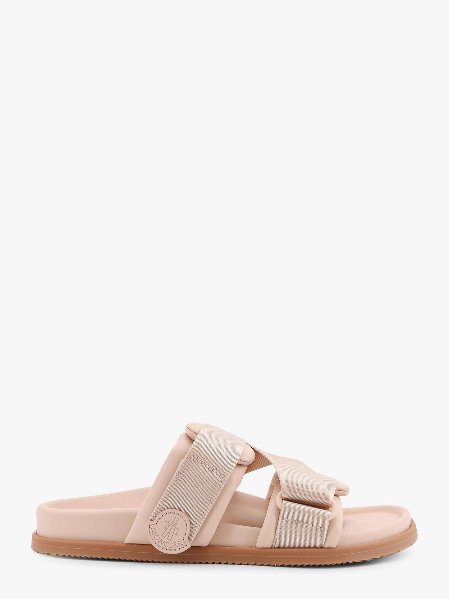 Moncler Women Mon Summer Leather Sandals With Nylon Details MONCLER