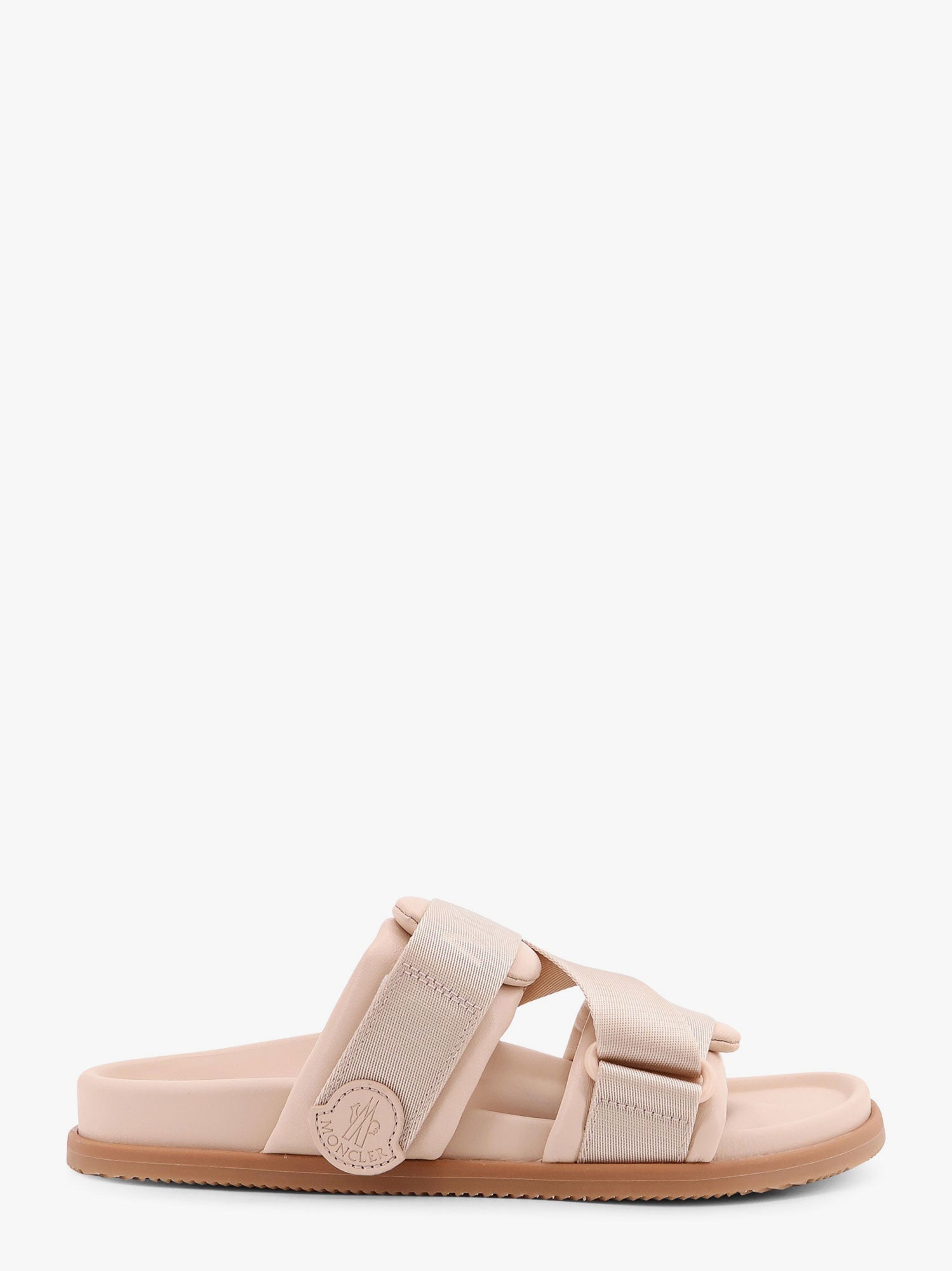 Moncler Women Mon Summer Leather Sandals With Nylon Details MONCLER