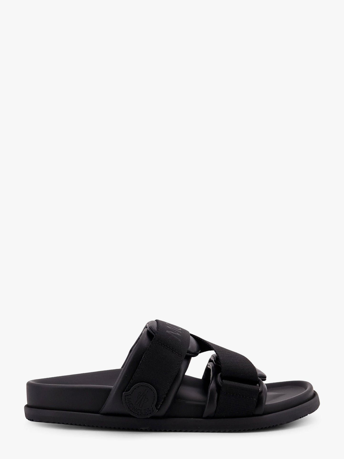 Moncler Women Mon Summer Leather Sandals With Nylon Details MONCLER