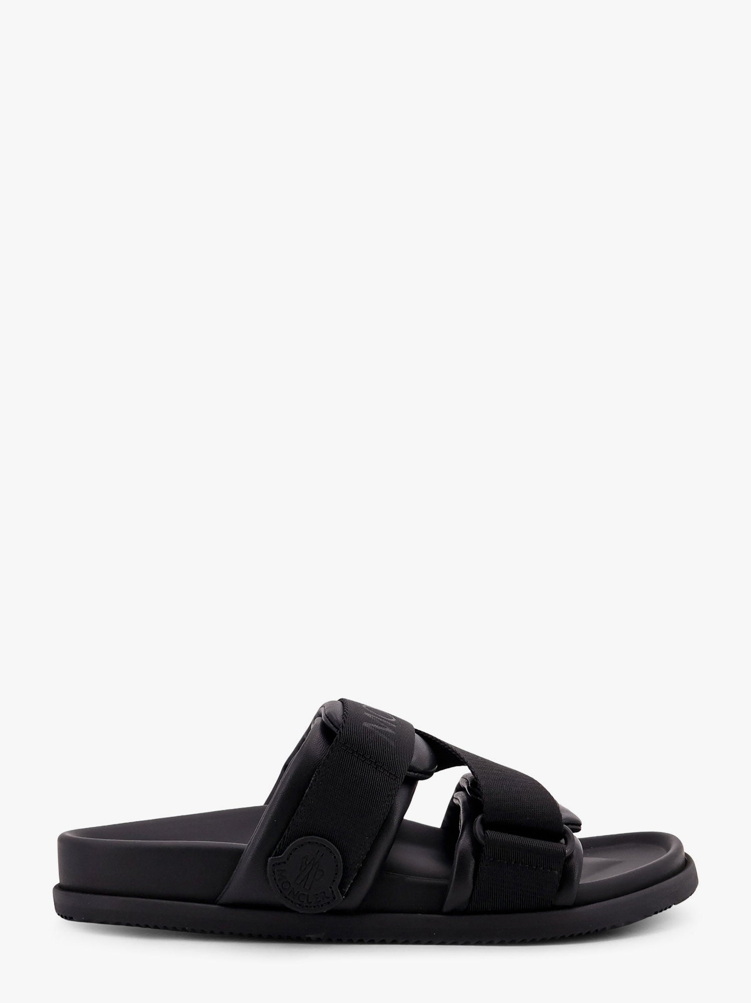 Moncler Women Mon Summer Leather Sandals With Nylon Details MONCLER