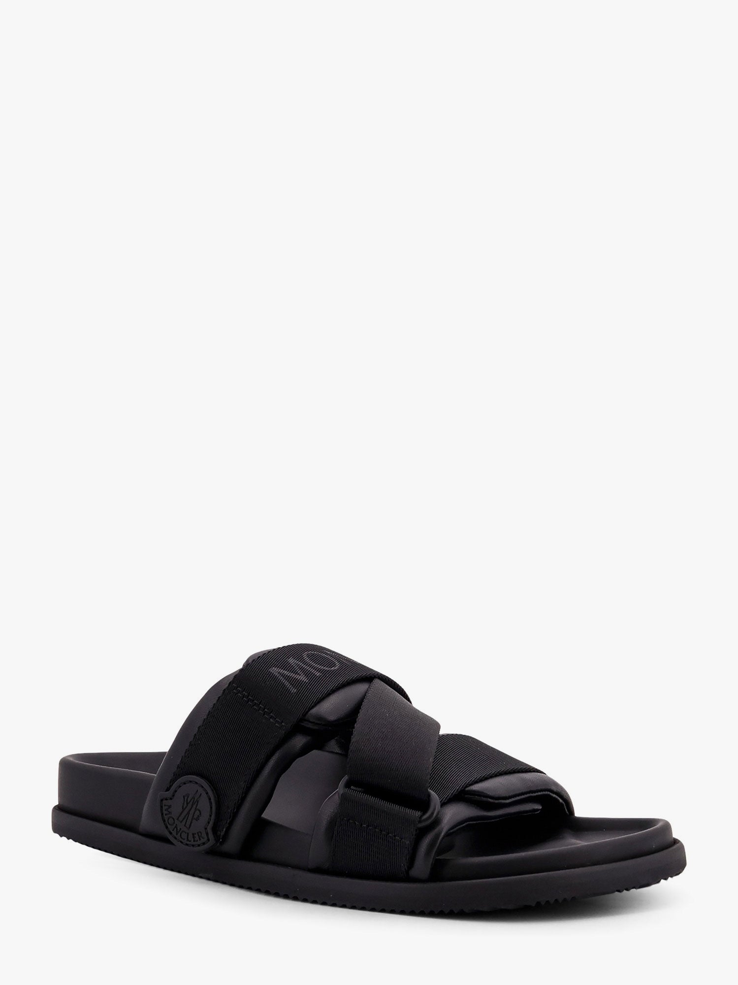 Moncler Women Mon Summer Leather Sandals With Nylon Details MONCLER