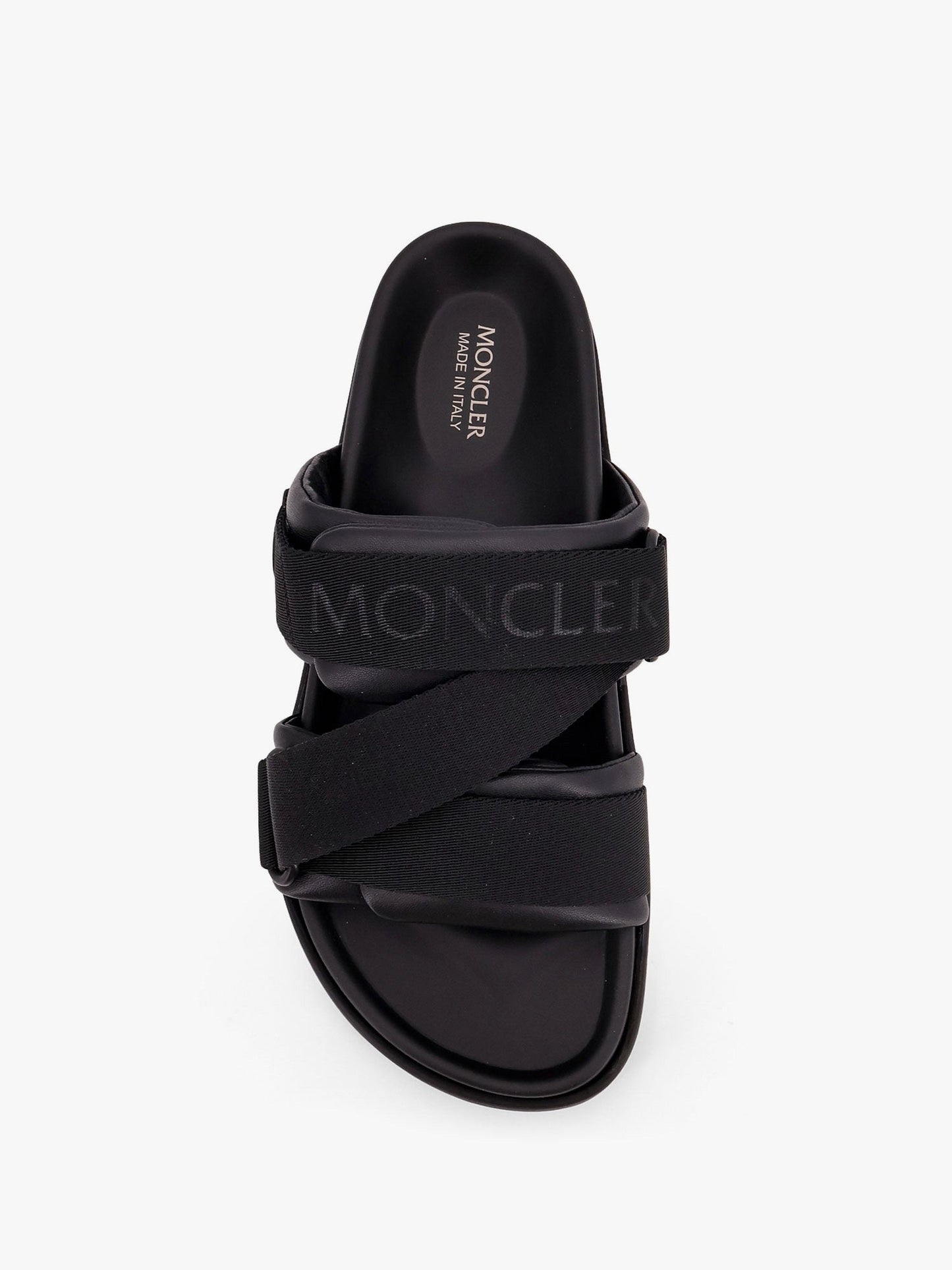 Moncler Women Mon Summer Leather Sandals With Nylon Details MONCLER