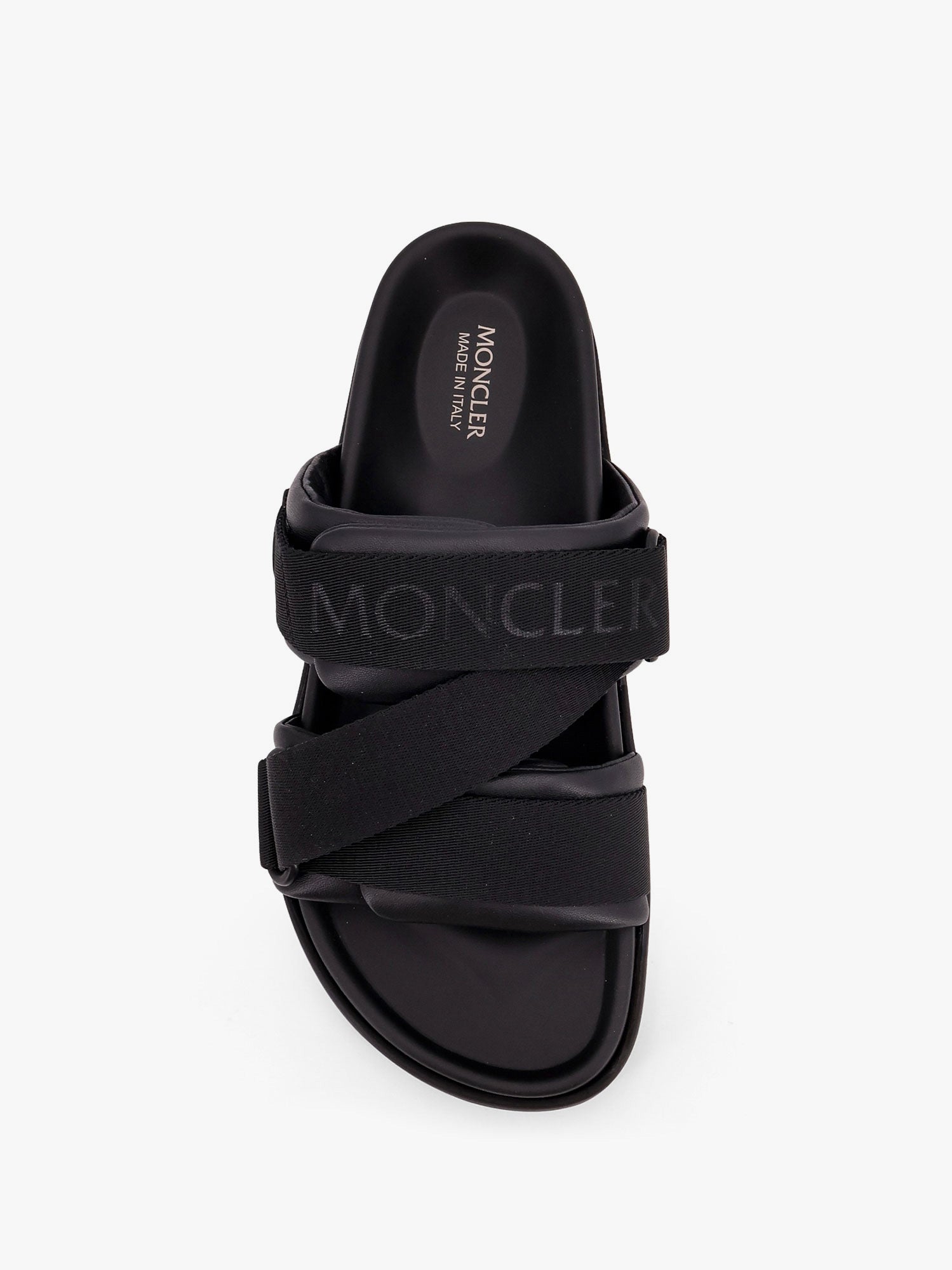 Moncler Women Mon Summer Leather Sandals With Nylon Details MONCLER