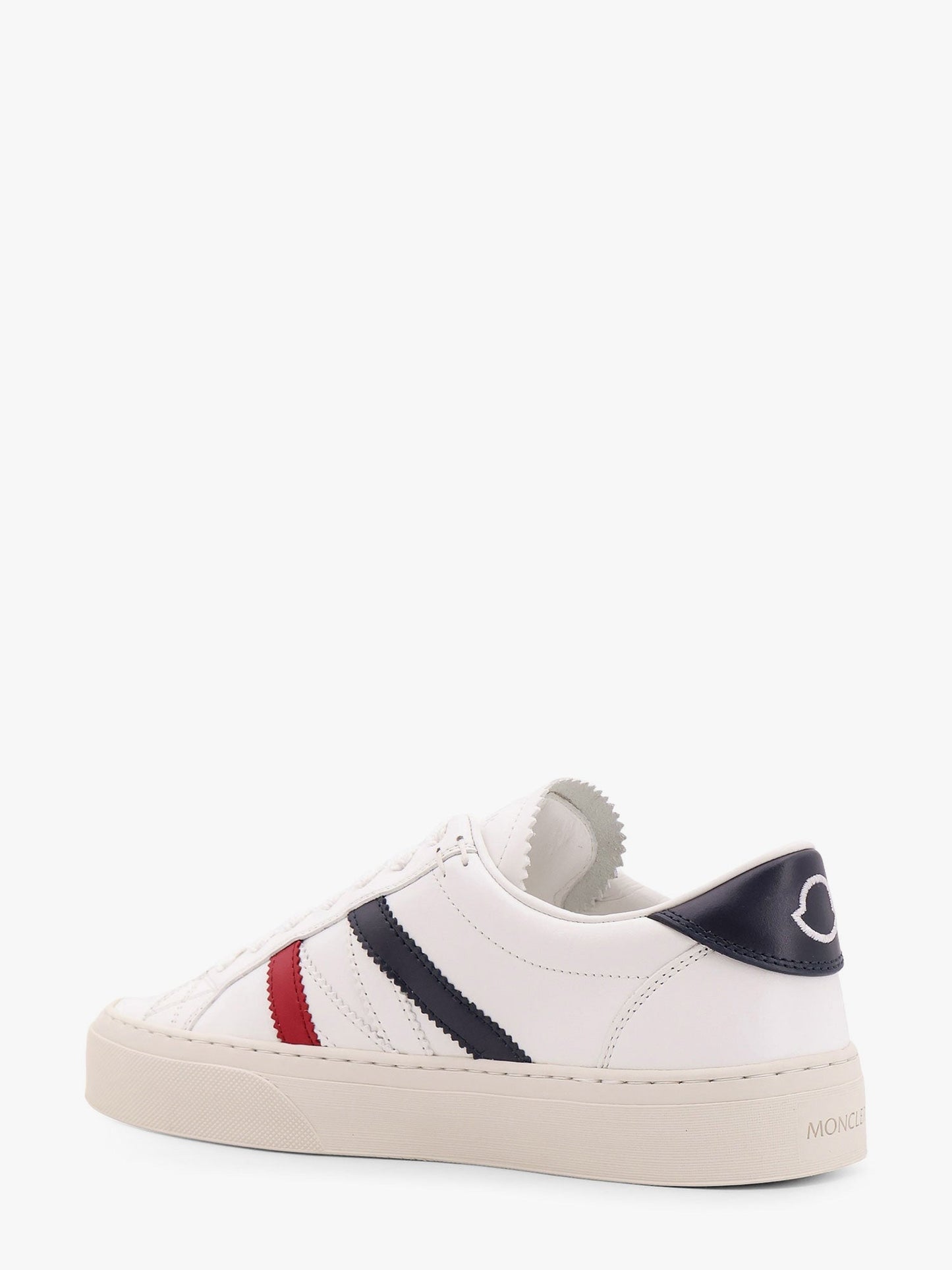 Moncler Women Monaco2 Leather Sneakers With Logo Print MONCLER