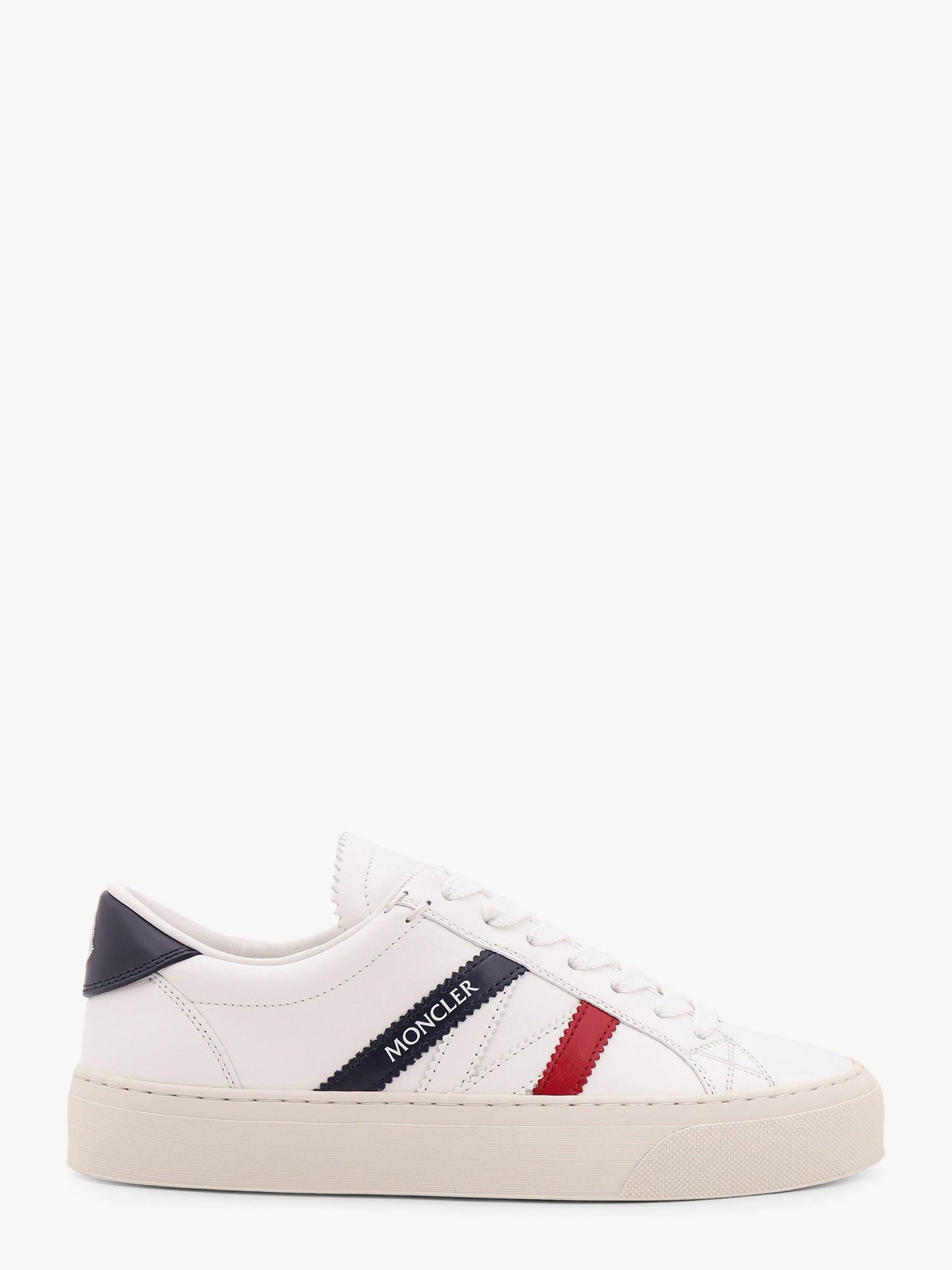 Moncler Women Monaco2 Leather Sneakers With Logo Print MONCLER