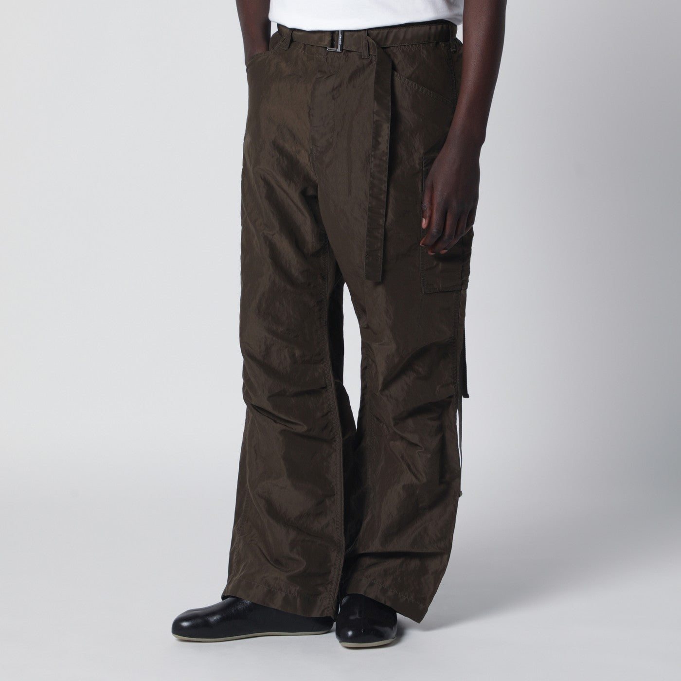 Sacai Khaki Green Nylon Cargo Trousers Men SACAI
