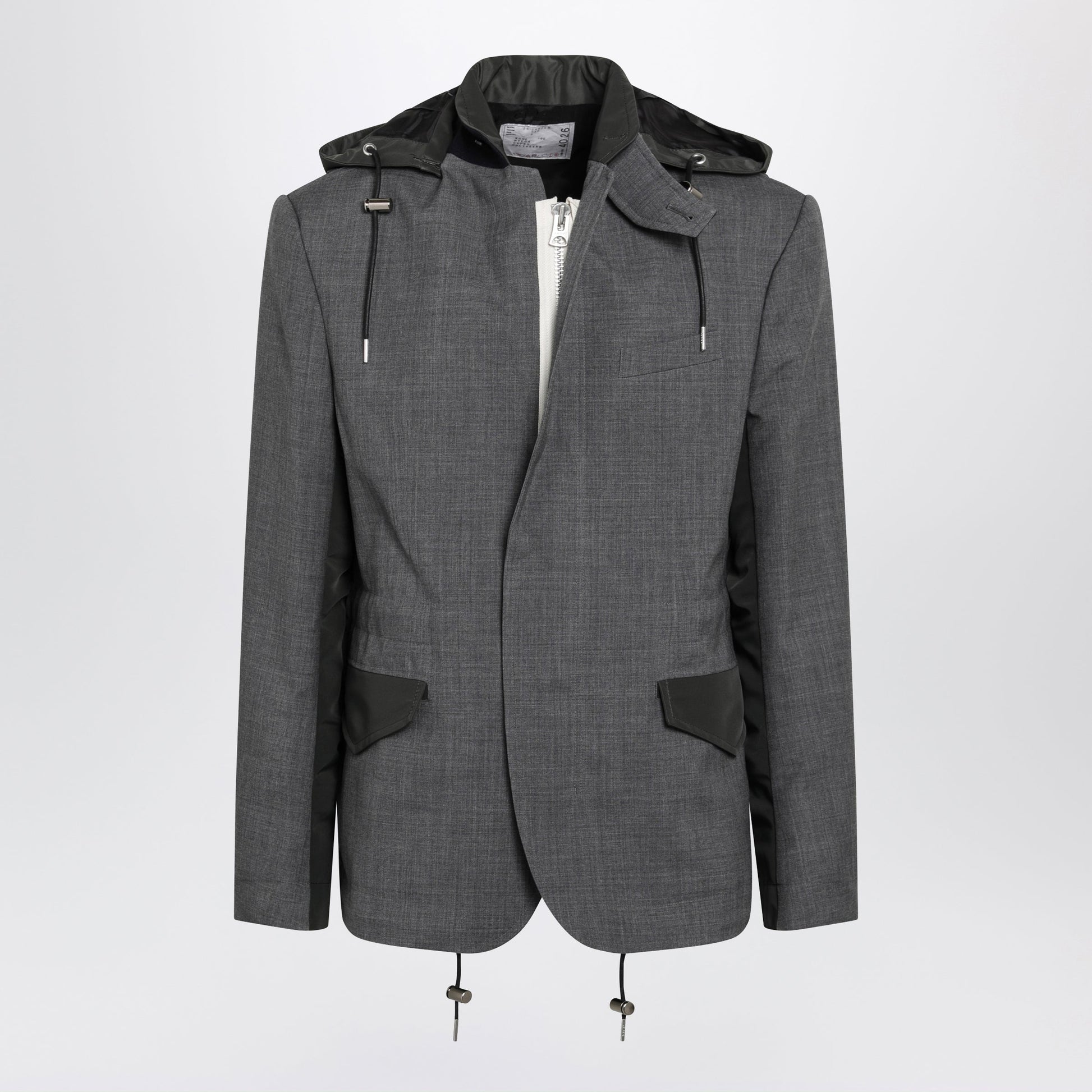 Sacai Grey/Khaki Wool And Nylon Jacket Men SACAI
