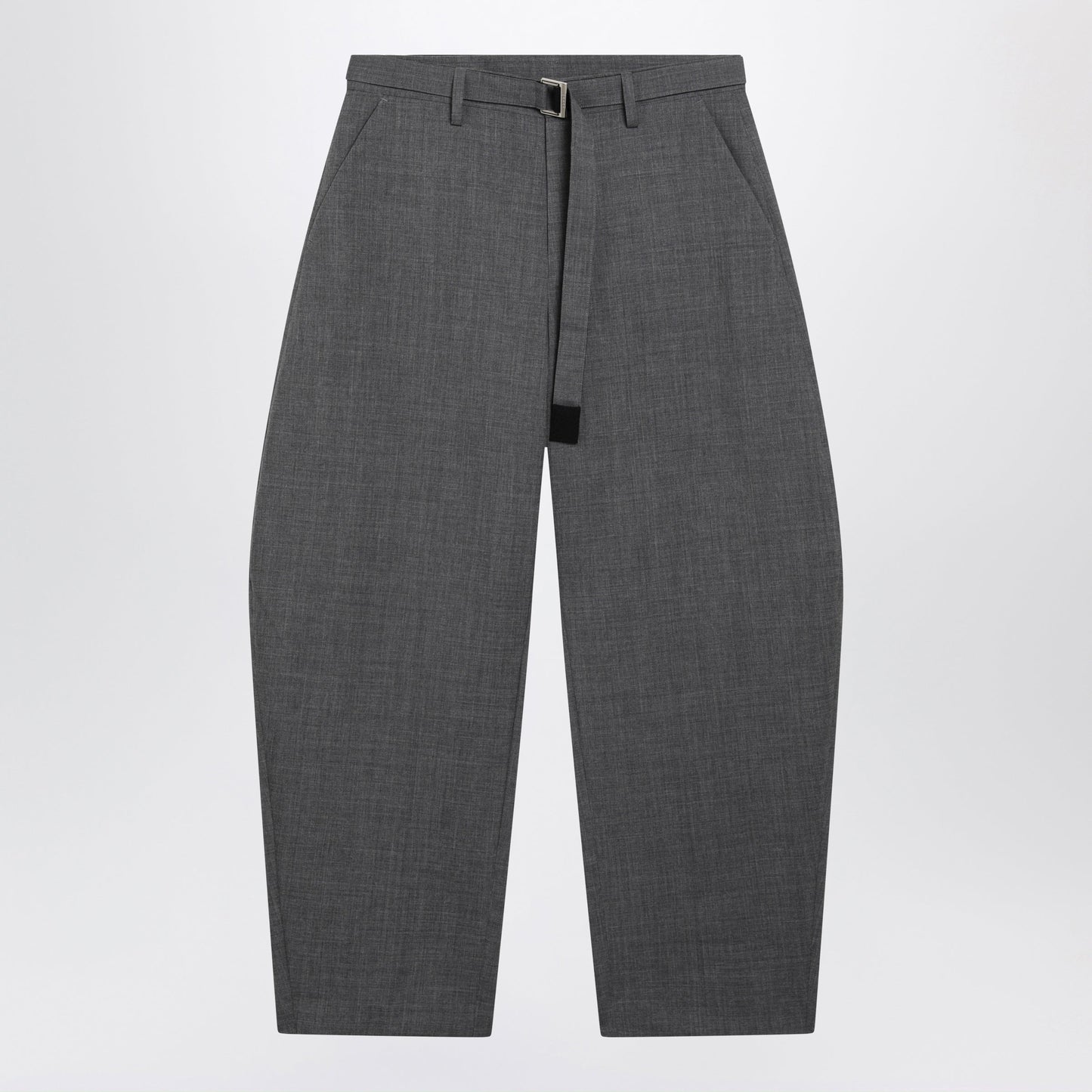Sacai Grey Wool Trousers With Belt Men SACAI