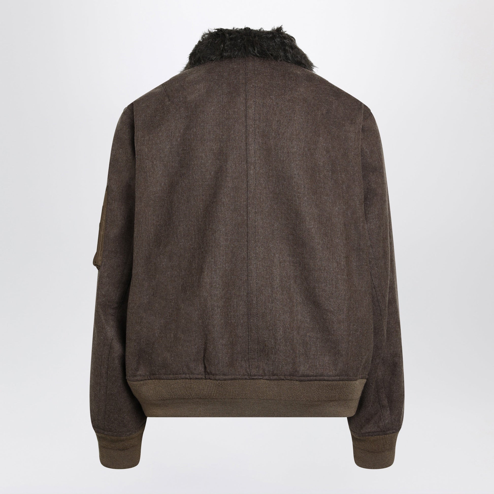 Sacai Brown Melton Wool Blouson Jacket Men SACAI