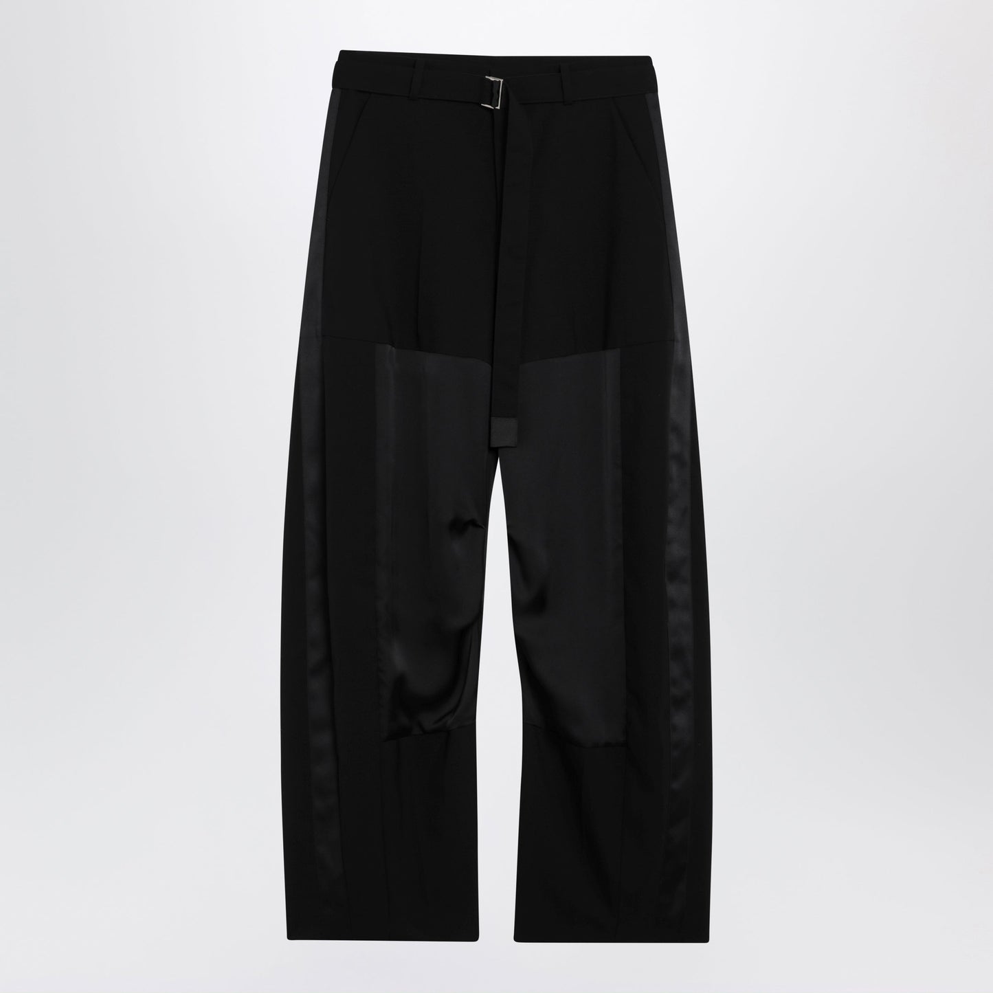 Sacai Wide-Leg Wool Trousers With Panels And Belt Women SACAI