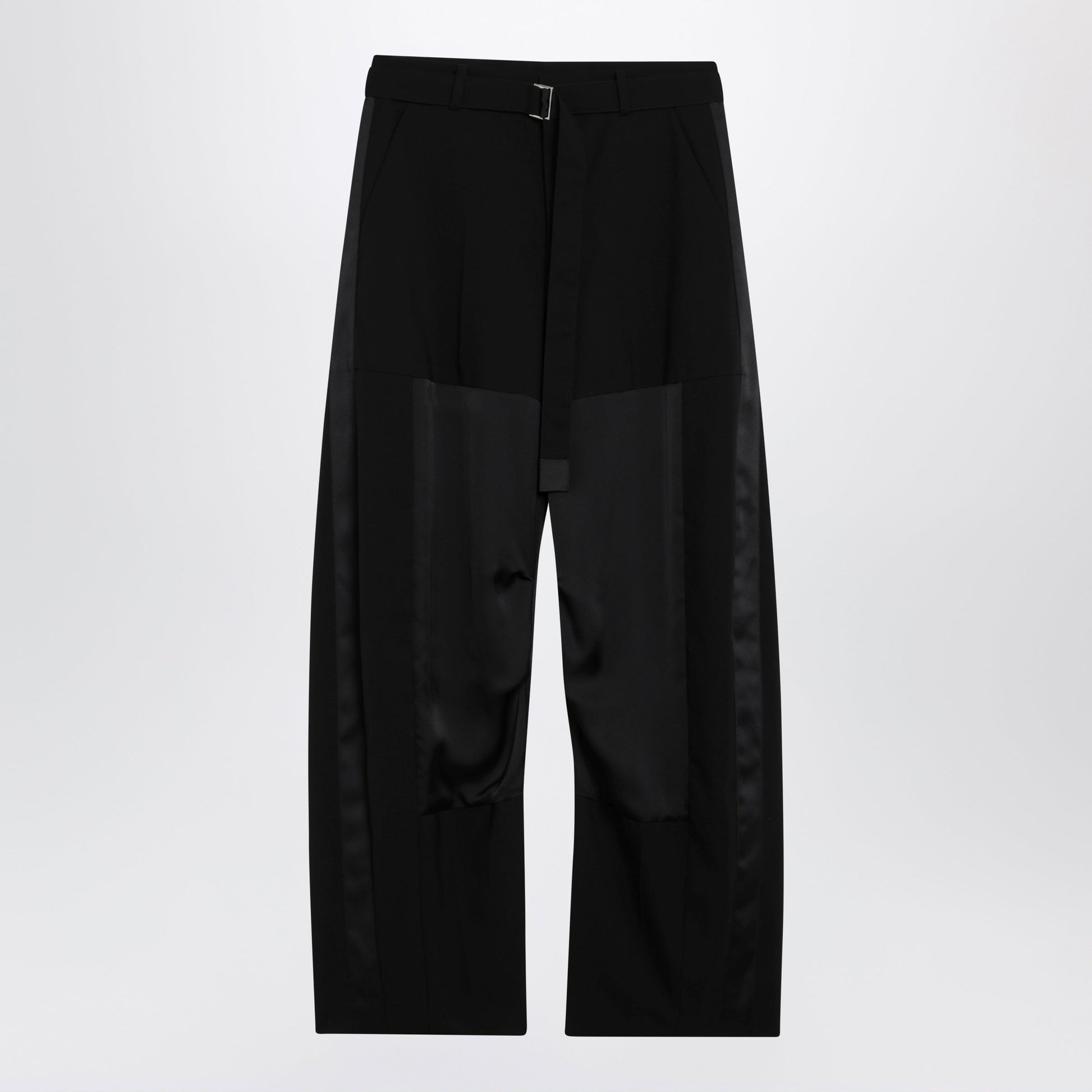 Sacai Wide-Leg Wool Trousers With Panels And Belt Women SACAI