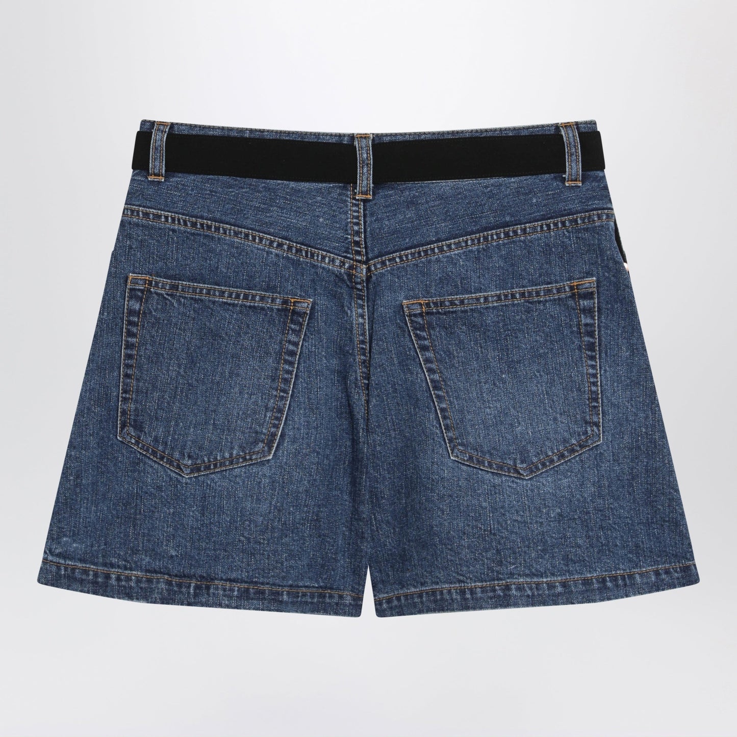 Sacai Black Wool And Denim Shorts Women SACAI