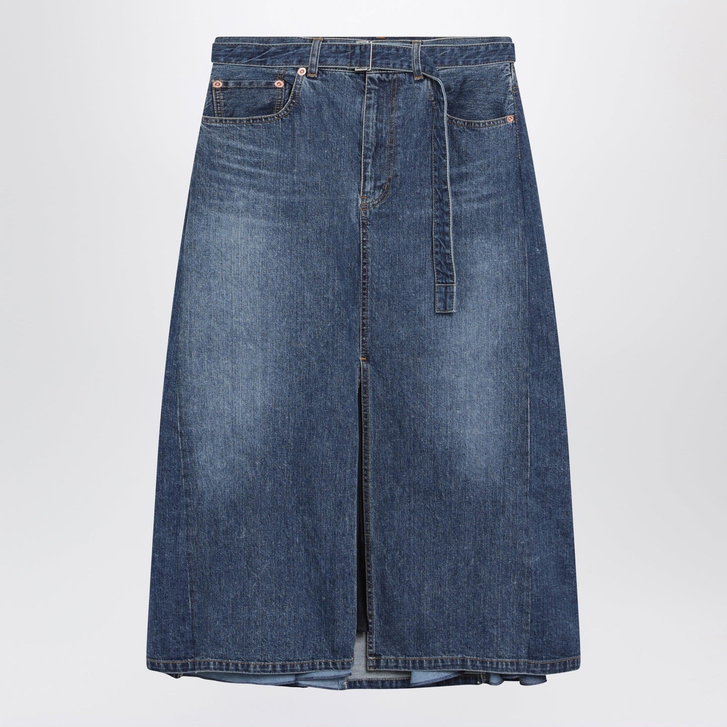 Sacai Denim Skirt In Blue Cotton Women SACAI