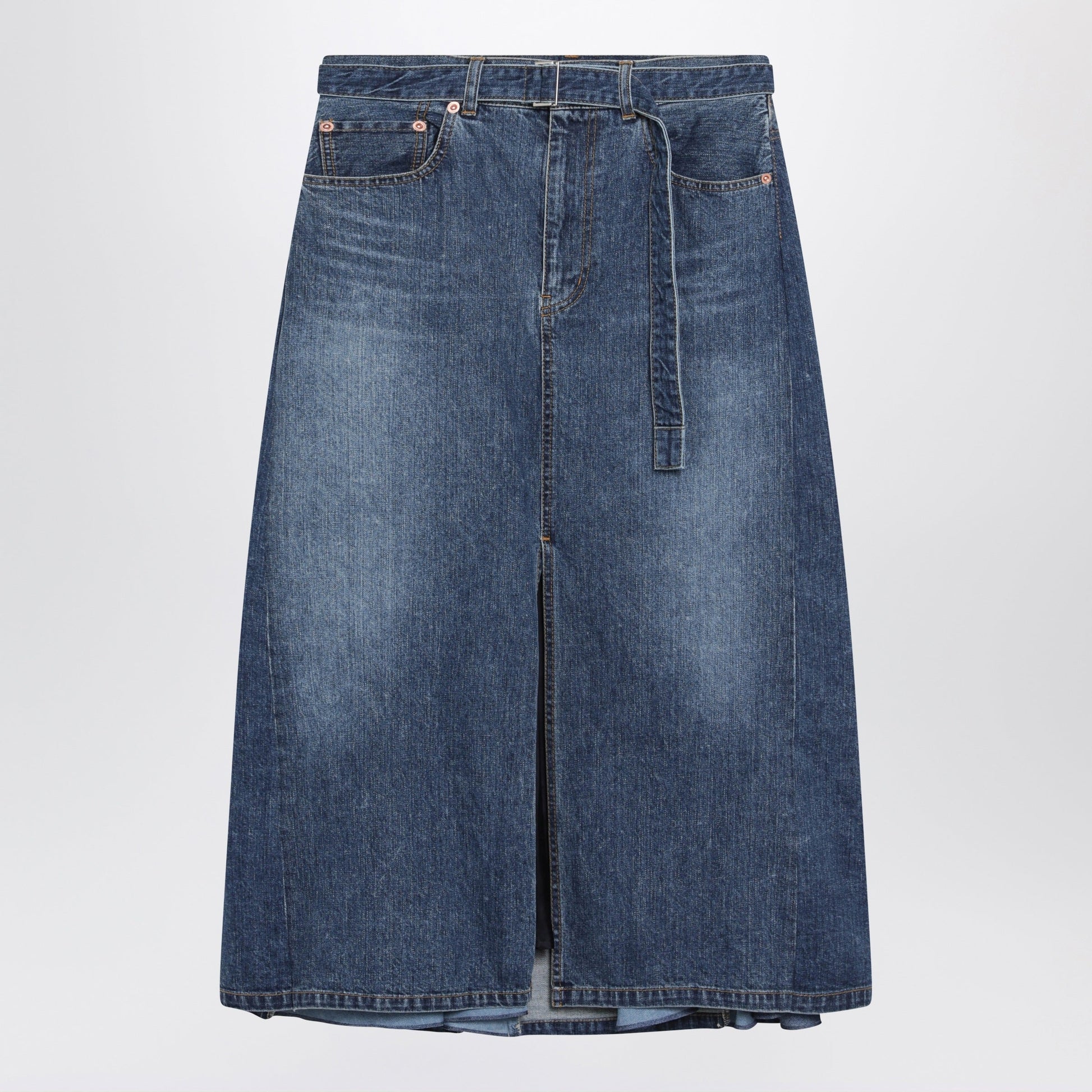 Sacai Denim Skirt In Blue Cotton Women SACAI