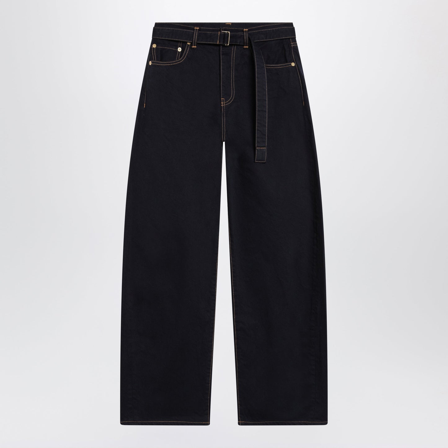 Sacai High-Waisted Navy Cotton Barrel Jeans Women SACAI