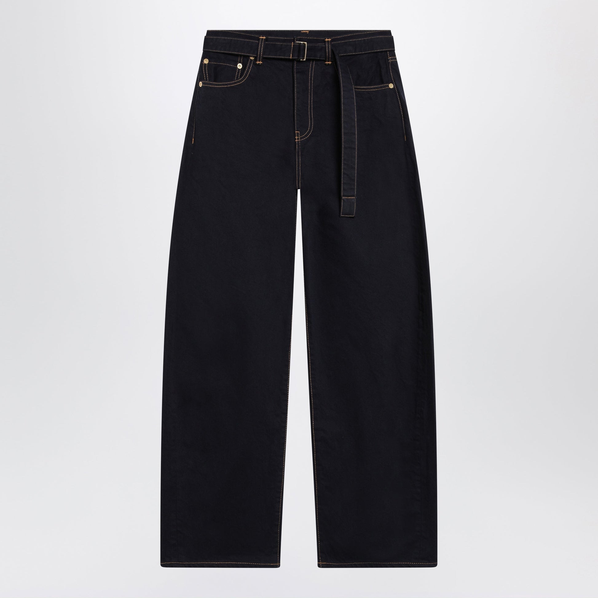 Sacai High-Waisted Navy Cotton Barrel Jeans Women SACAI