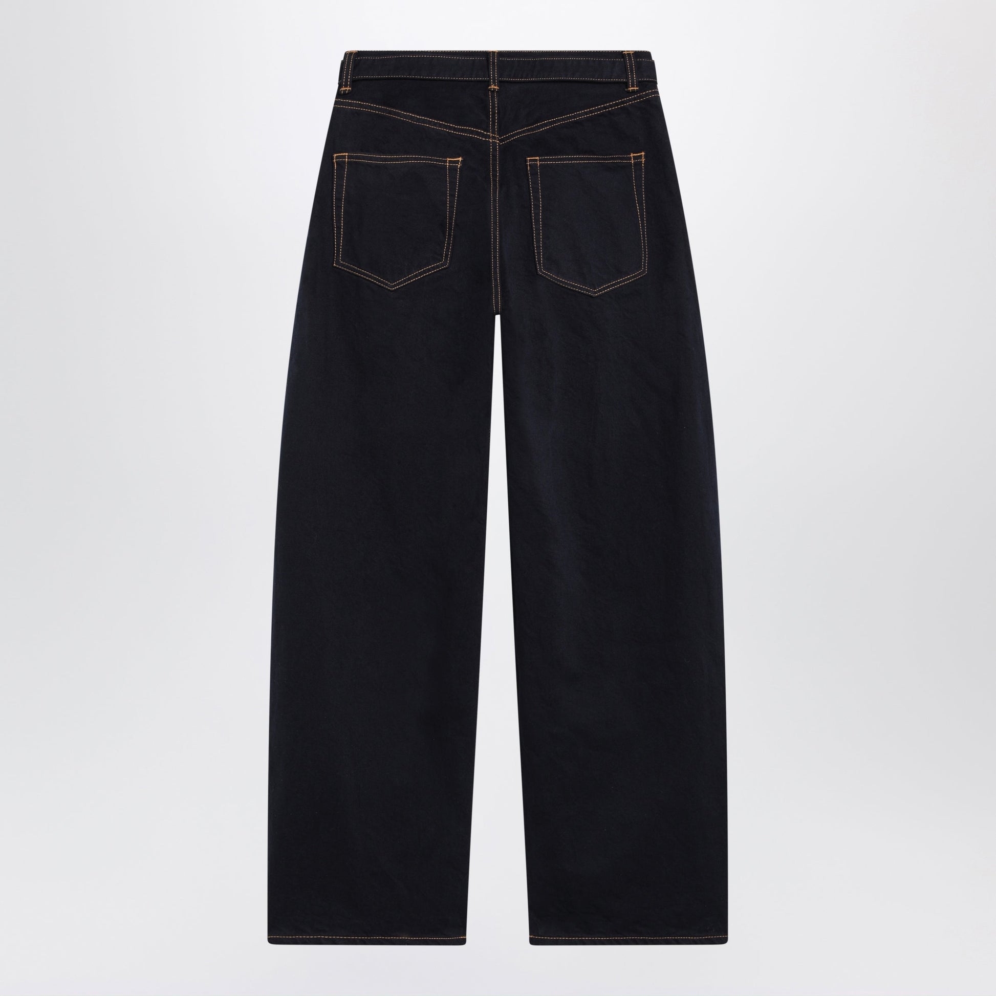 Sacai High-Waisted Navy Cotton Barrel Jeans Women SACAI