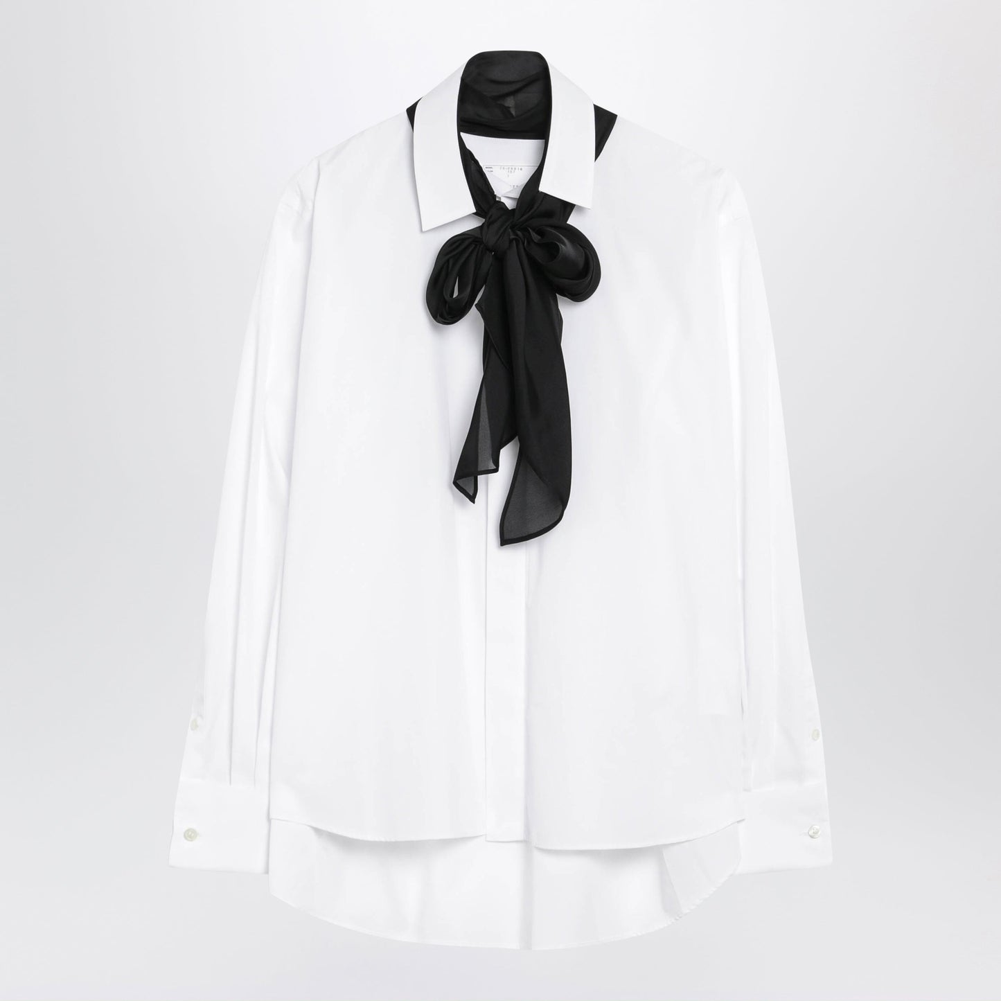 Sacai White Shirt With Black Scarf Women SACAI