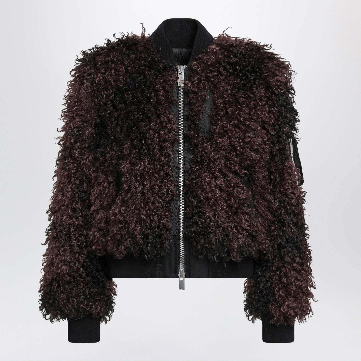 Sacai Bomber Jacket With Curly-Effect Faux Fur Inserts Women SACAI