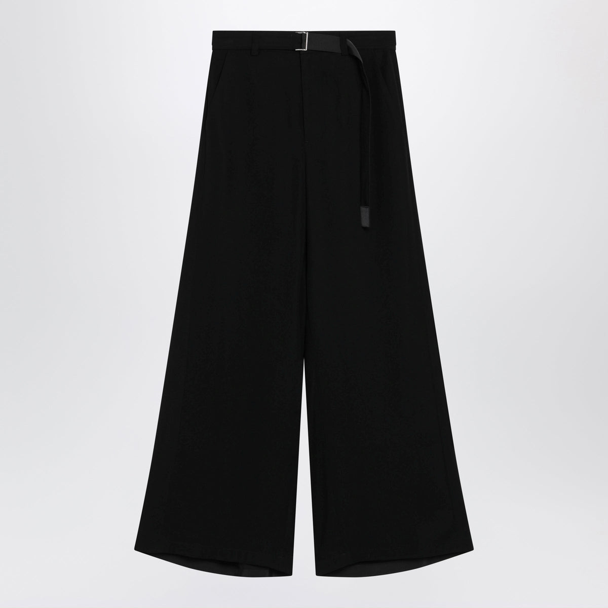 Sacai Black Wide-Leg Belted Trousers Women SACAI