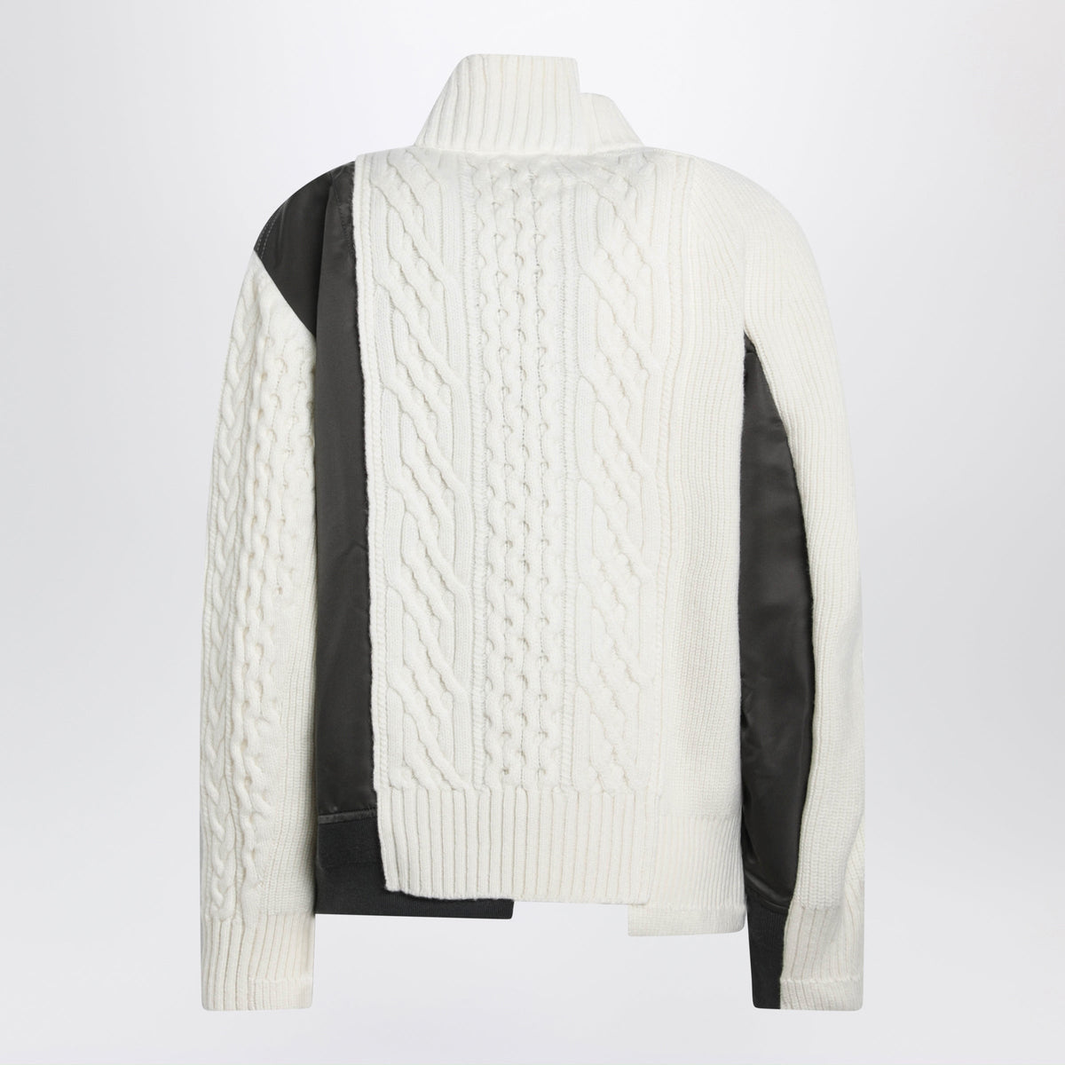 Sacai White/Khaki Green Sweater In Wool And Nylon Women SACAI