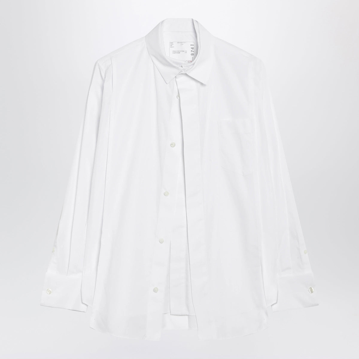 Sacai White Layered Shirt In Cotton Blend Women SACAI