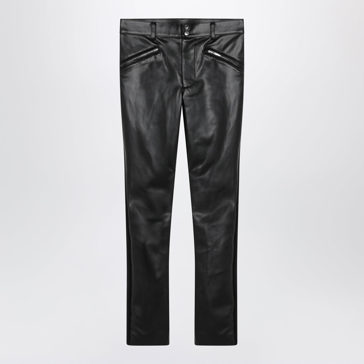Sacai Black Slim Trousers In Faux Leather Women SACAI