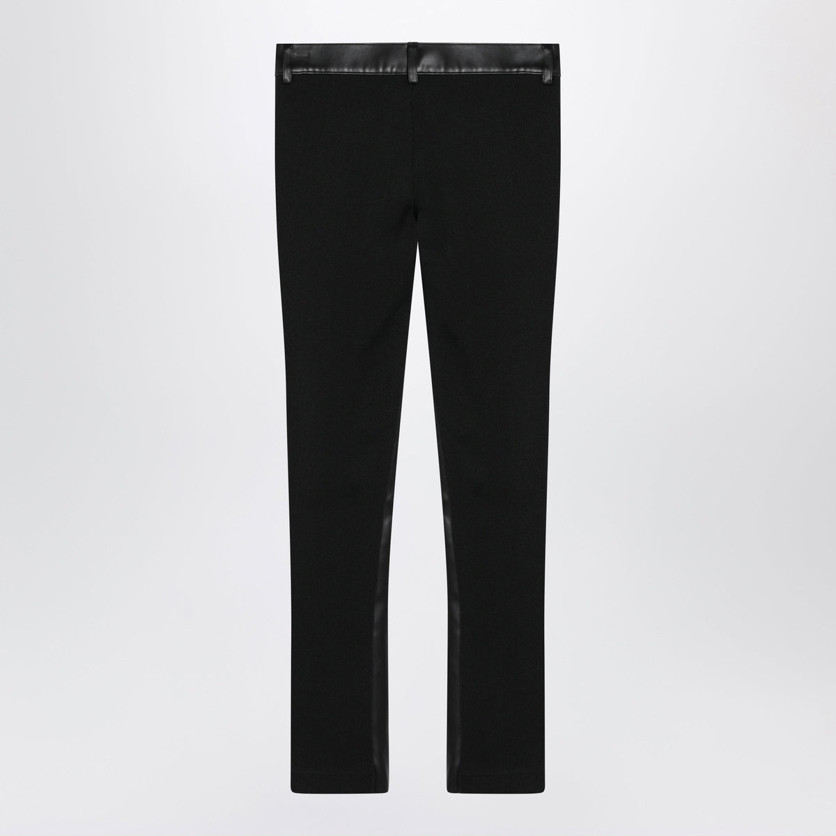 Sacai Black Slim Trousers In Faux Leather Women SACAI