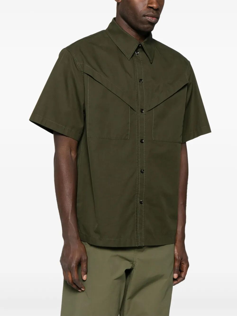 Bottega Veneta Men Light Cotton Twill Short Sleeved Shirt BOTTEGA VENETA