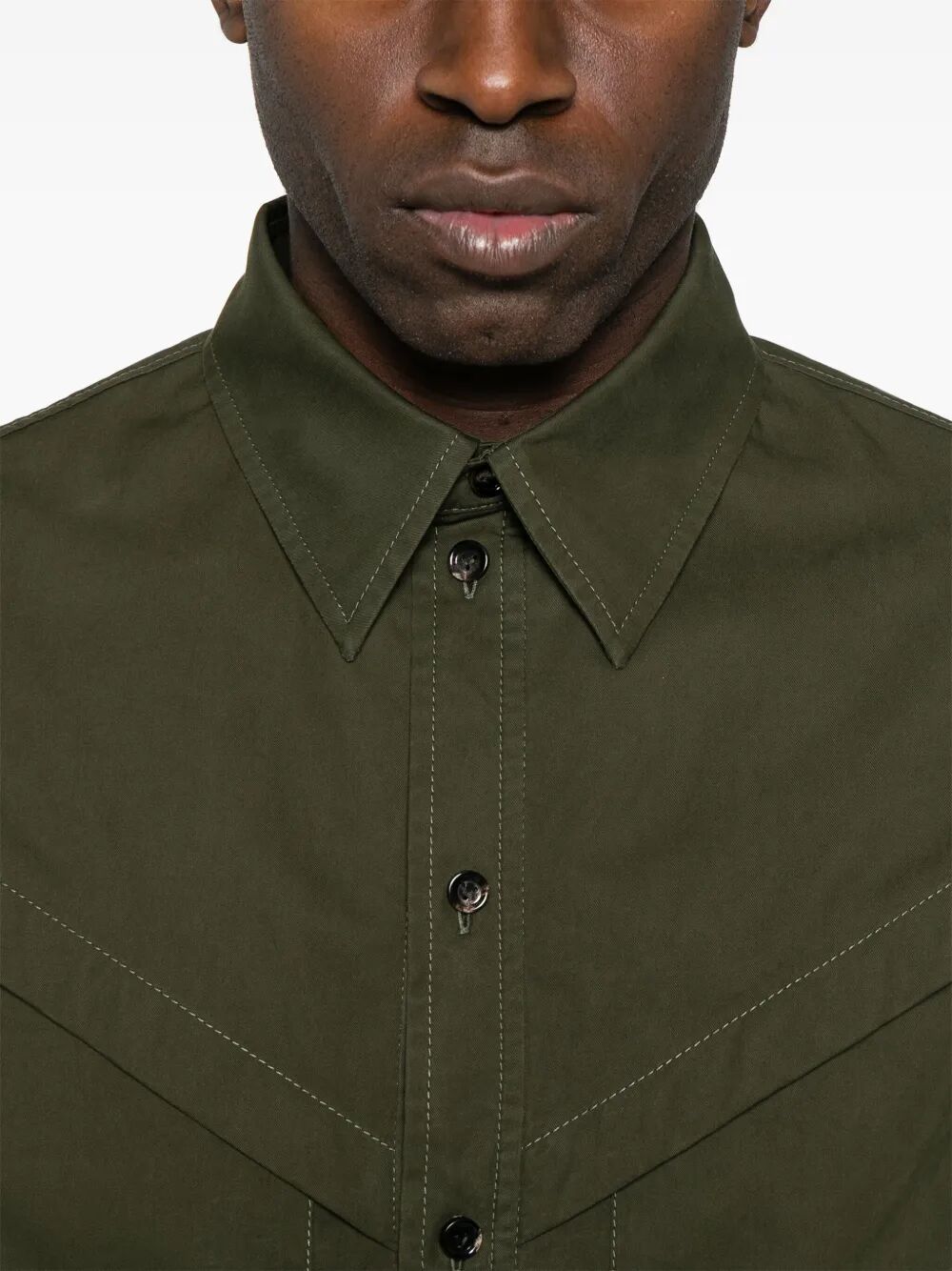 Bottega Veneta Men Light Cotton Twill Short Sleeved Shirt BOTTEGA VENETA