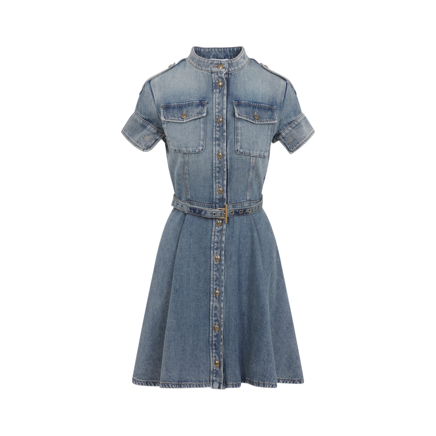 Alexander Mcqueen Denim Mini Dress Women ALEXANDER MCQUEEN
