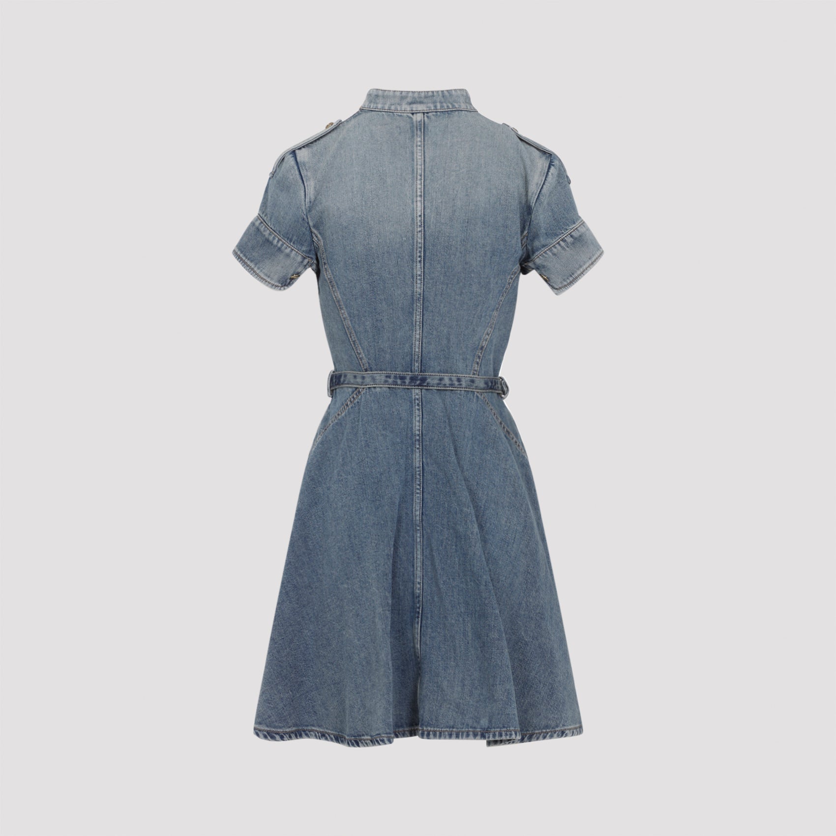 Alexander Mcqueen Denim Mini Dress Women ALEXANDER MCQUEEN
