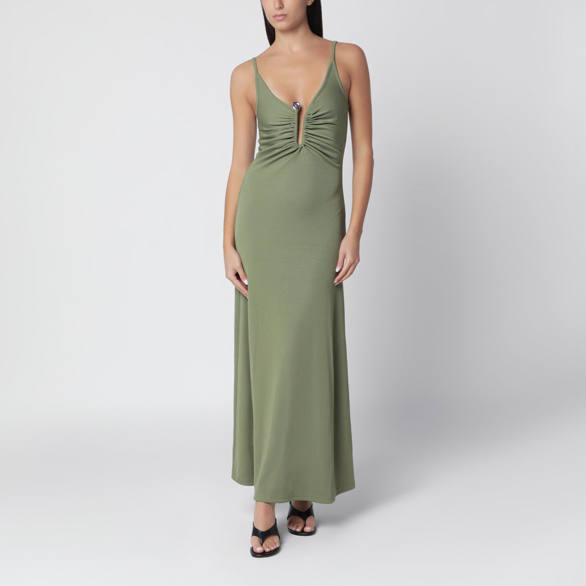 Christopher Esber Green Ribbed Stretch Jersey Dress Women CHRISTOPHER ESBER