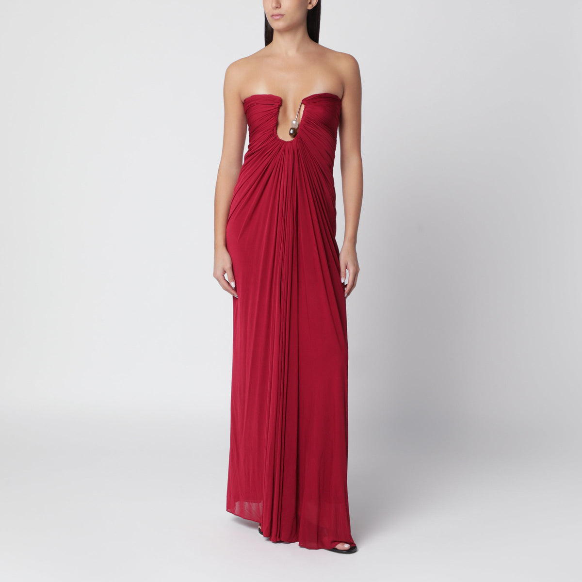 Christopher Esber Wine Long Jersey Dress Women CHRISTOPHER ESBER