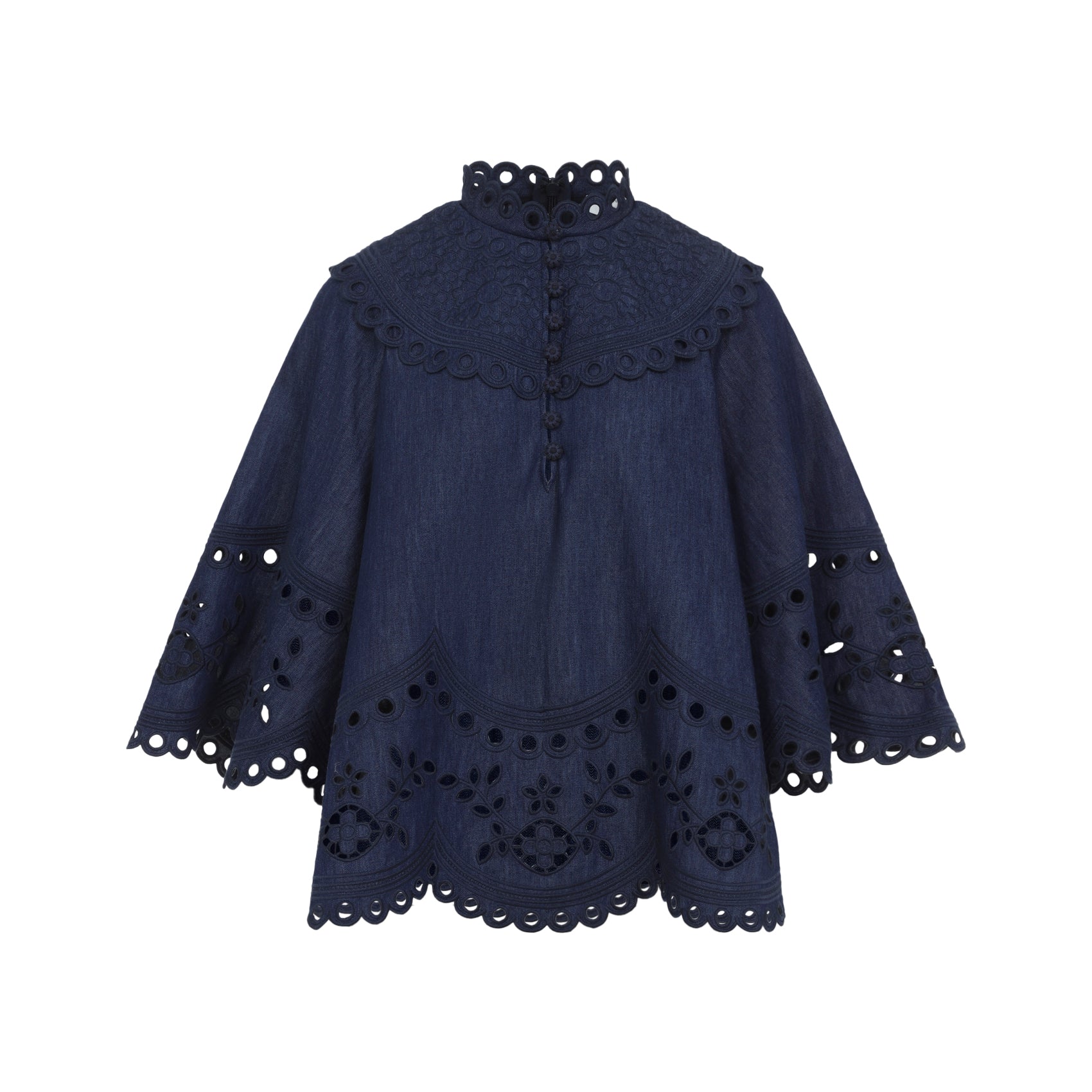Zimmermann Mahon Broderie Denim Top Women ZIMMERMANN