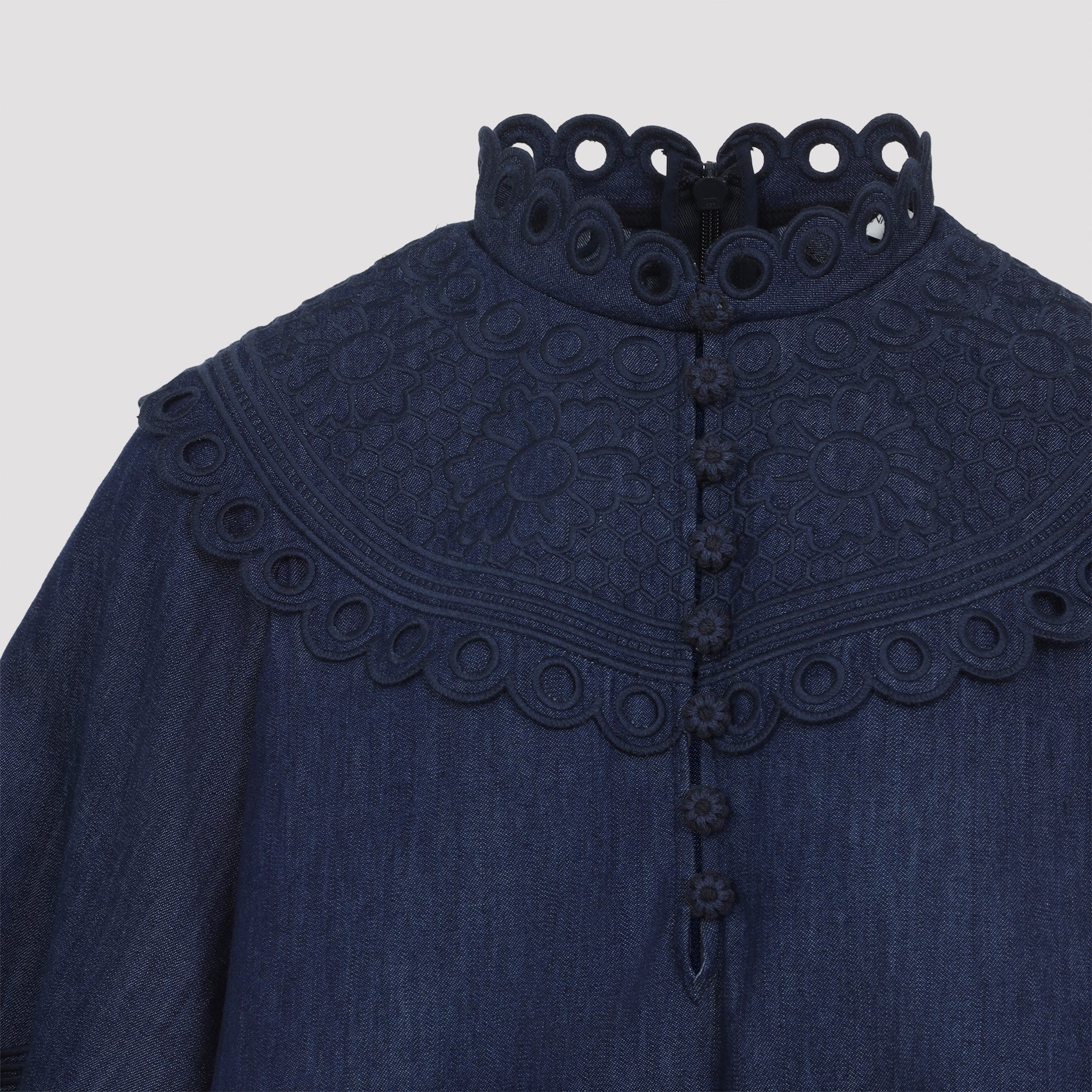 Zimmermann Mahon Broderie Denim Top Women ZIMMERMANN