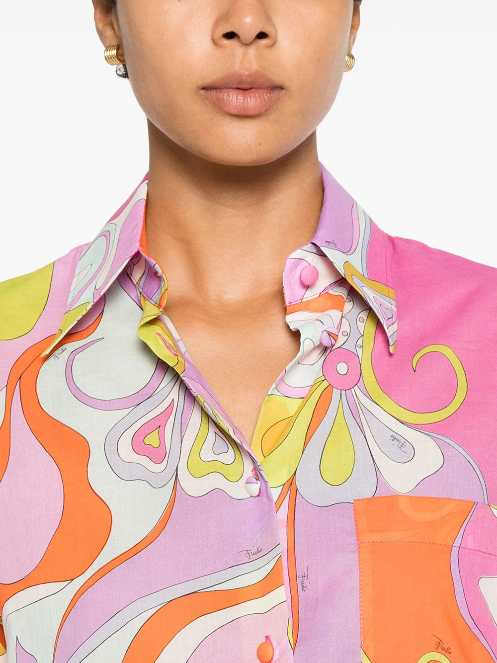 Pucci Women Orchidee Print Cotton Shirt PUCCI