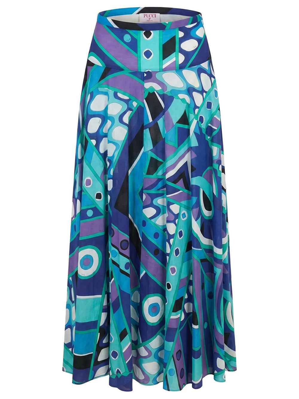 Pucci Women Vivara Print Long Cotton Skirt PUCCI