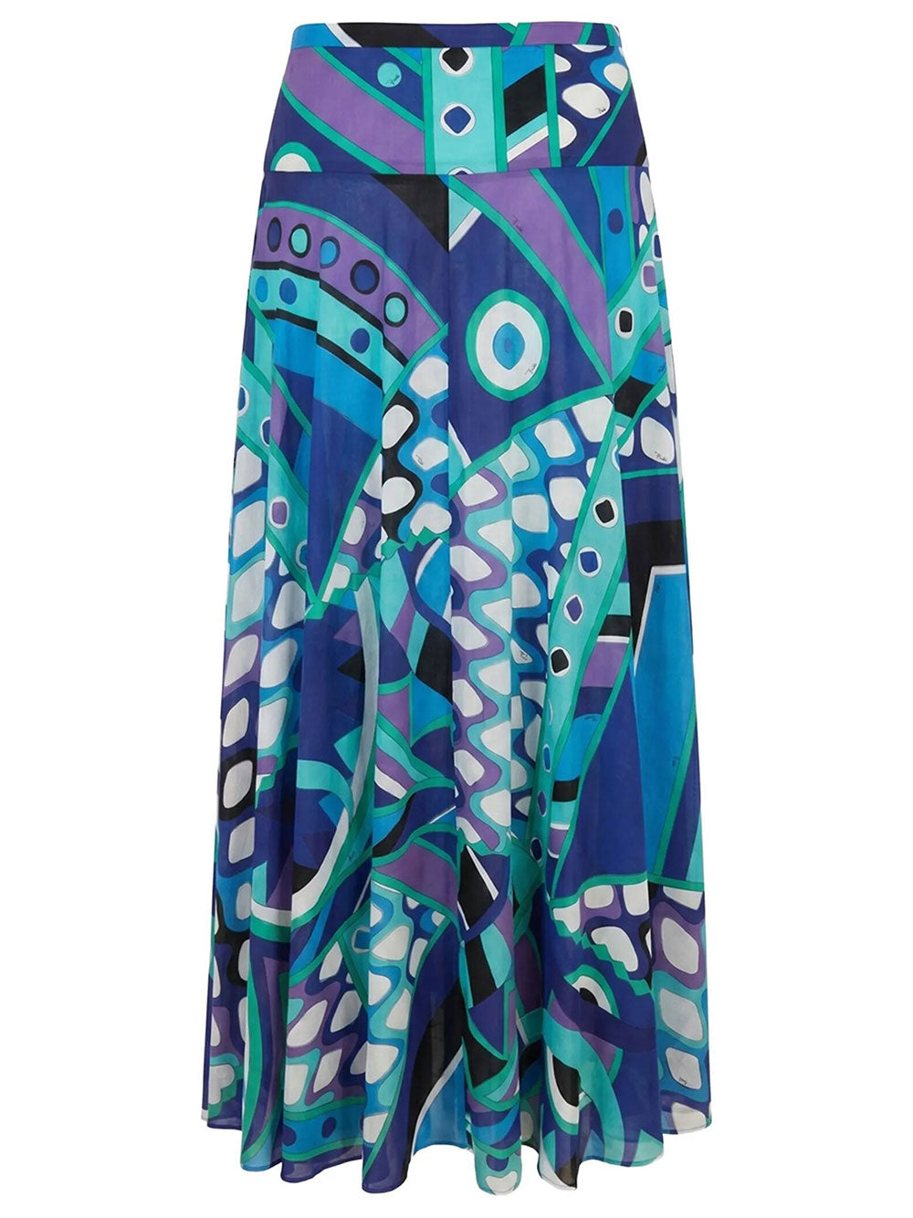 Pucci Women Vivara Print Long Cotton Skirt PUCCI