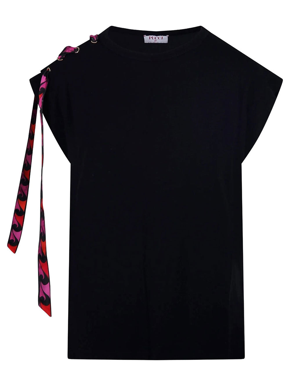 Pucci Women Foulard-Detail Viscose T-Shirt PUCCI