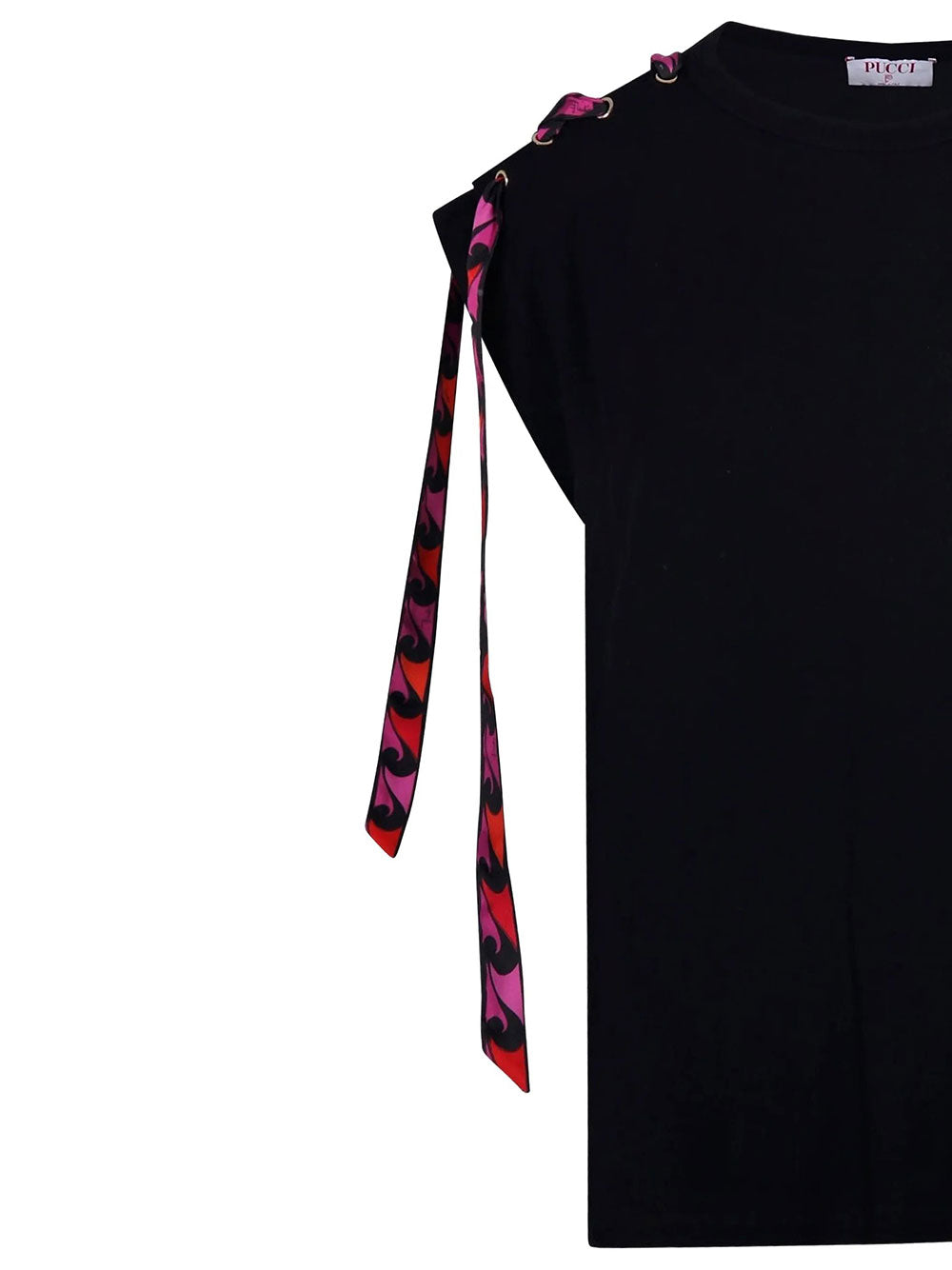 Pucci Women Foulard-Detail Viscose T-Shirt PUCCI