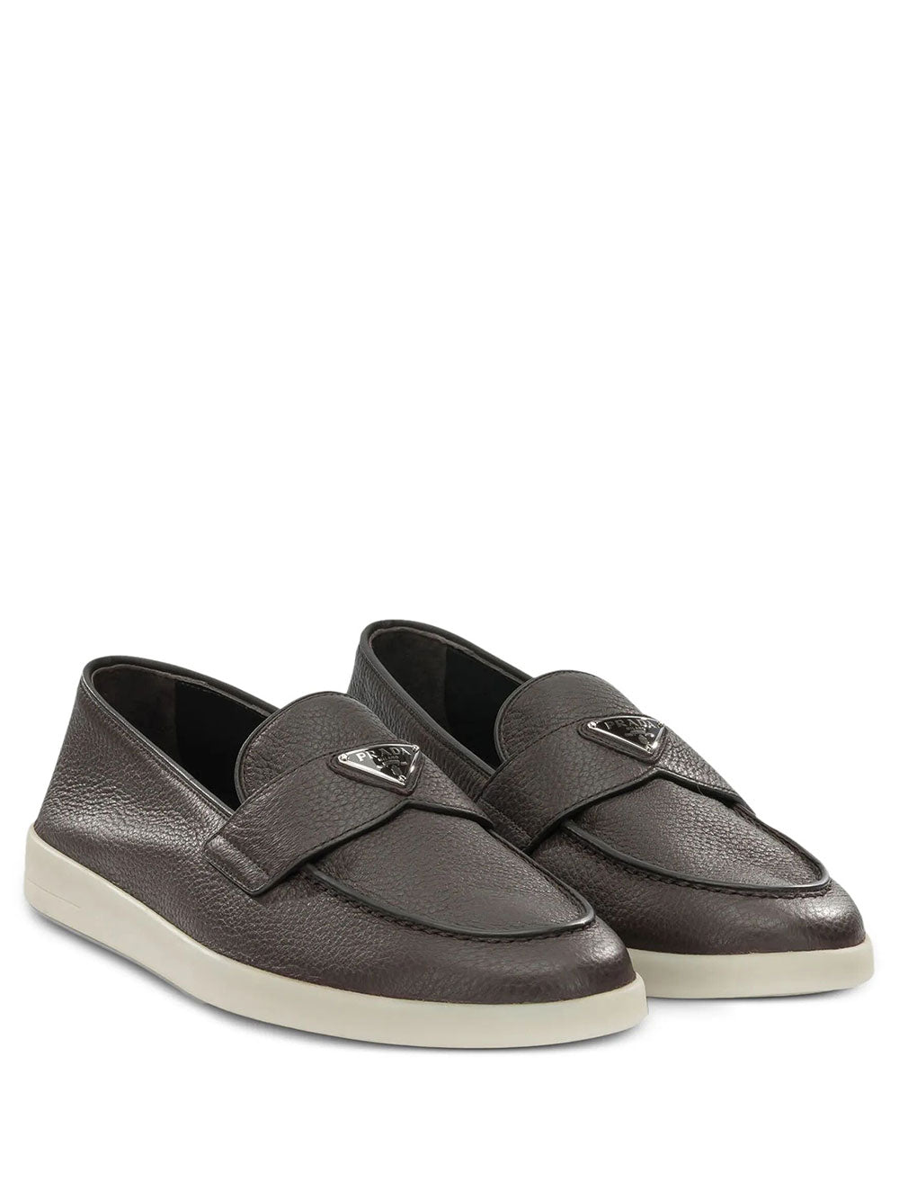 Prada Men Grained Leather Loafers PRADA