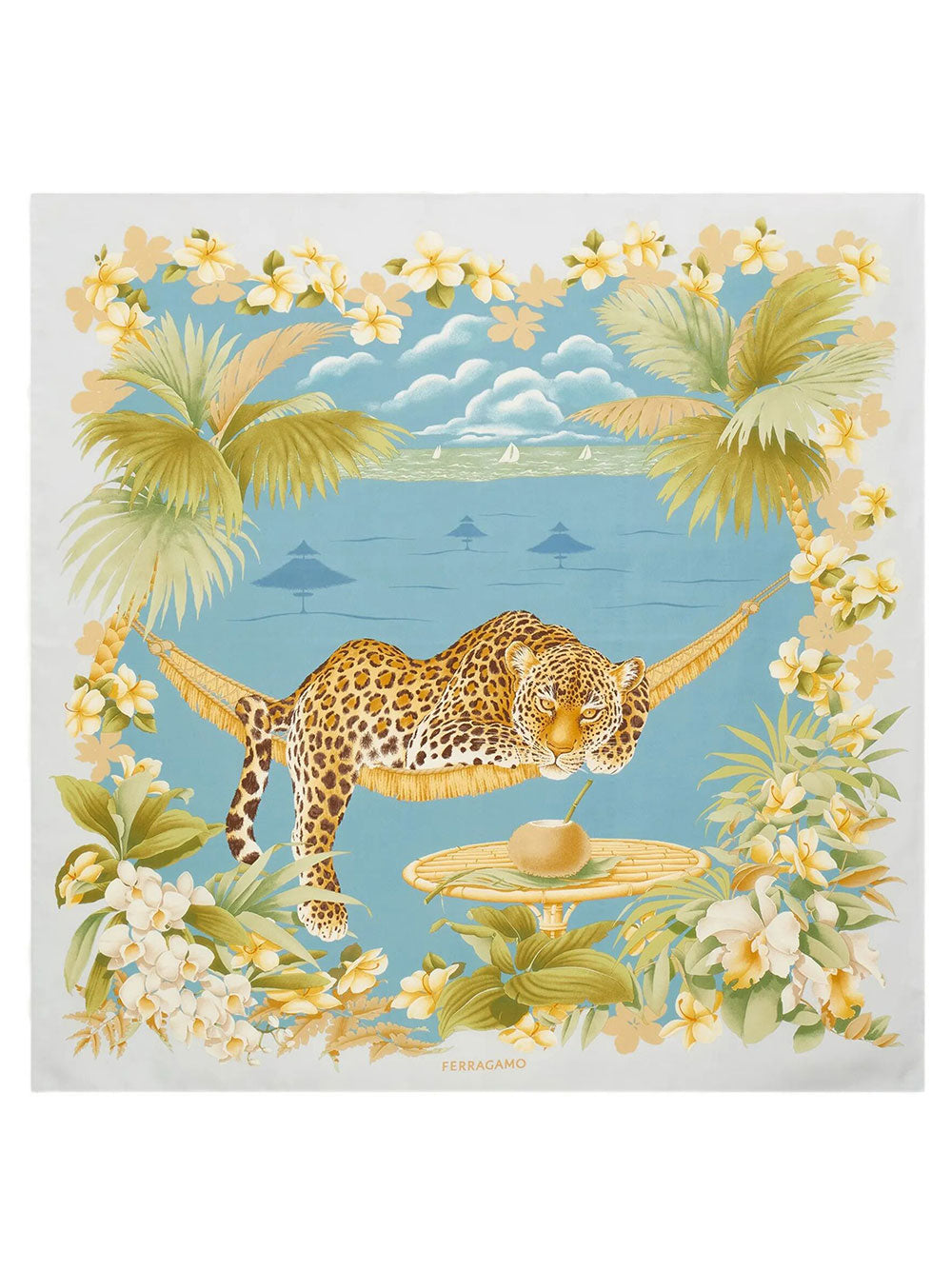 Ferragamo Women Jungle Print Silk Scarf FERRAGAMO