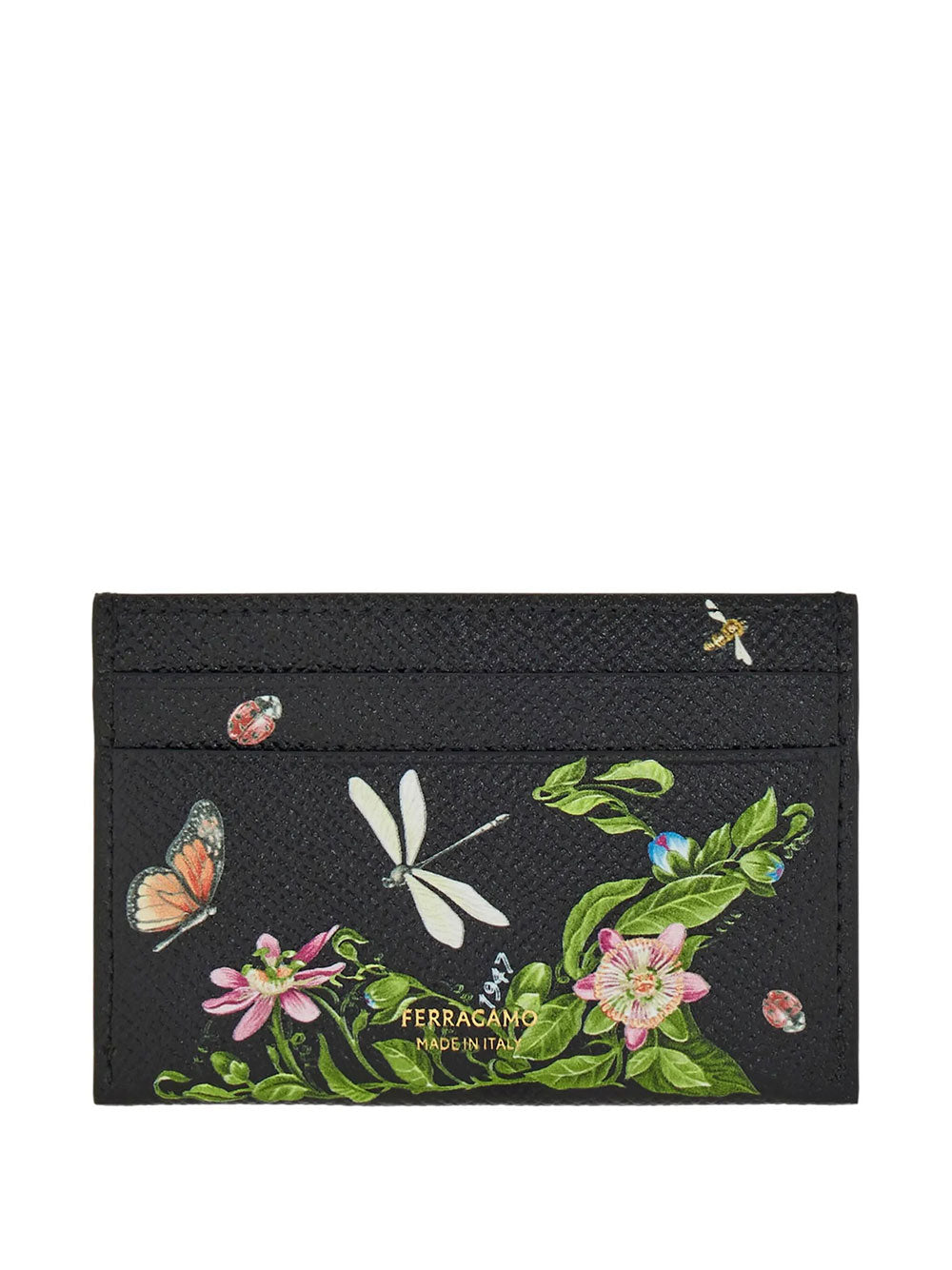 Ferragamo Women Gancini Card Holder With Floral Print FERRAGAMO