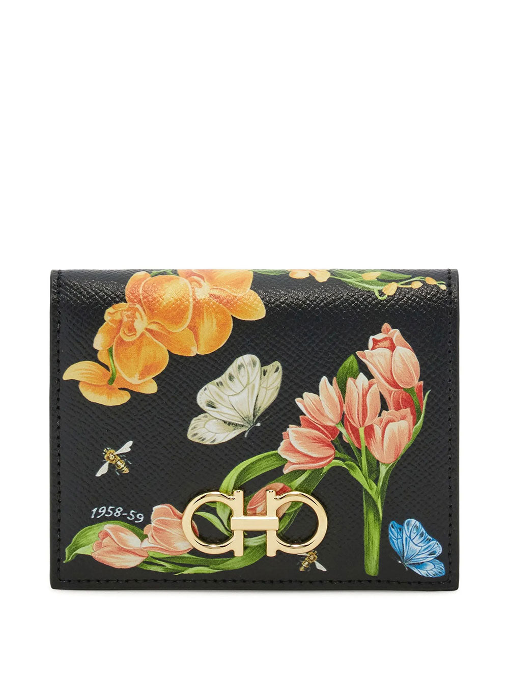 Ferragamo Women Floral Print Gancini Compact Wallet FERRAGAMO