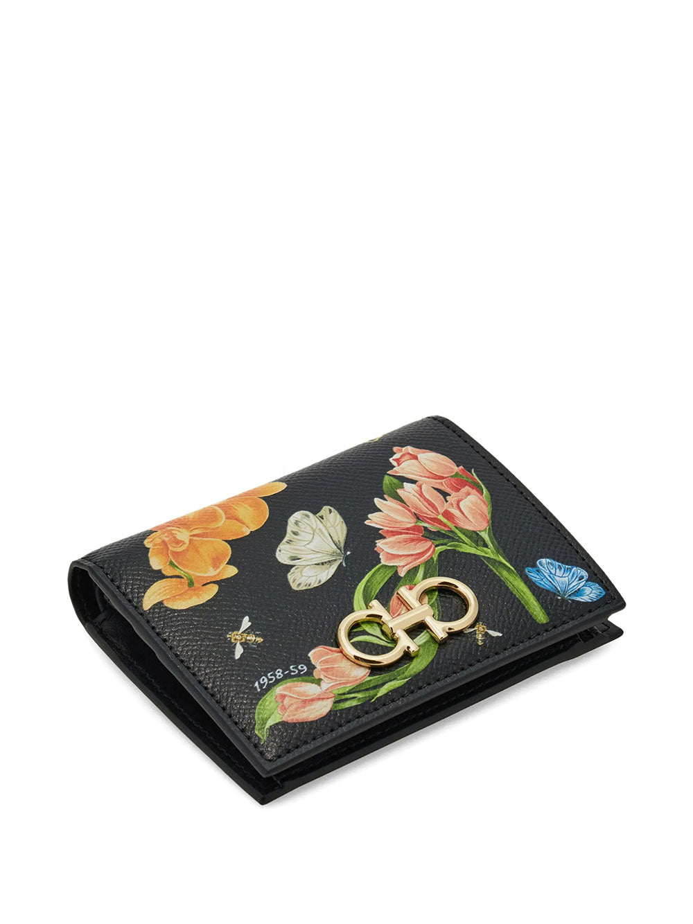 Ferragamo Women Floral Print Gancini Compact Wallet FERRAGAMO