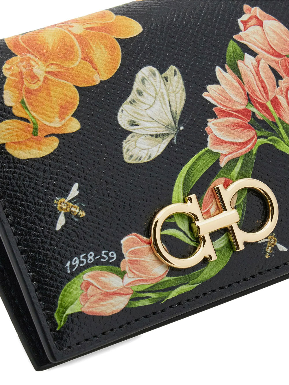 Ferragamo Women Floral Print Gancini Compact Wallet FERRAGAMO