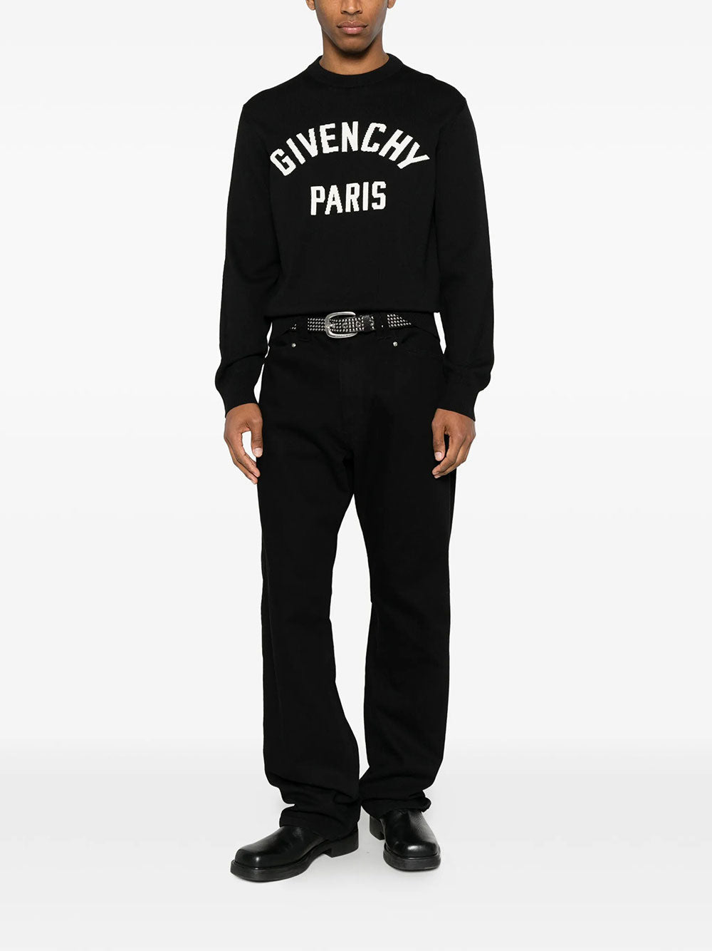 Givenchy Men Couture Seam Knitted Sweater With Givenchy Paris Detail GIVENCHY